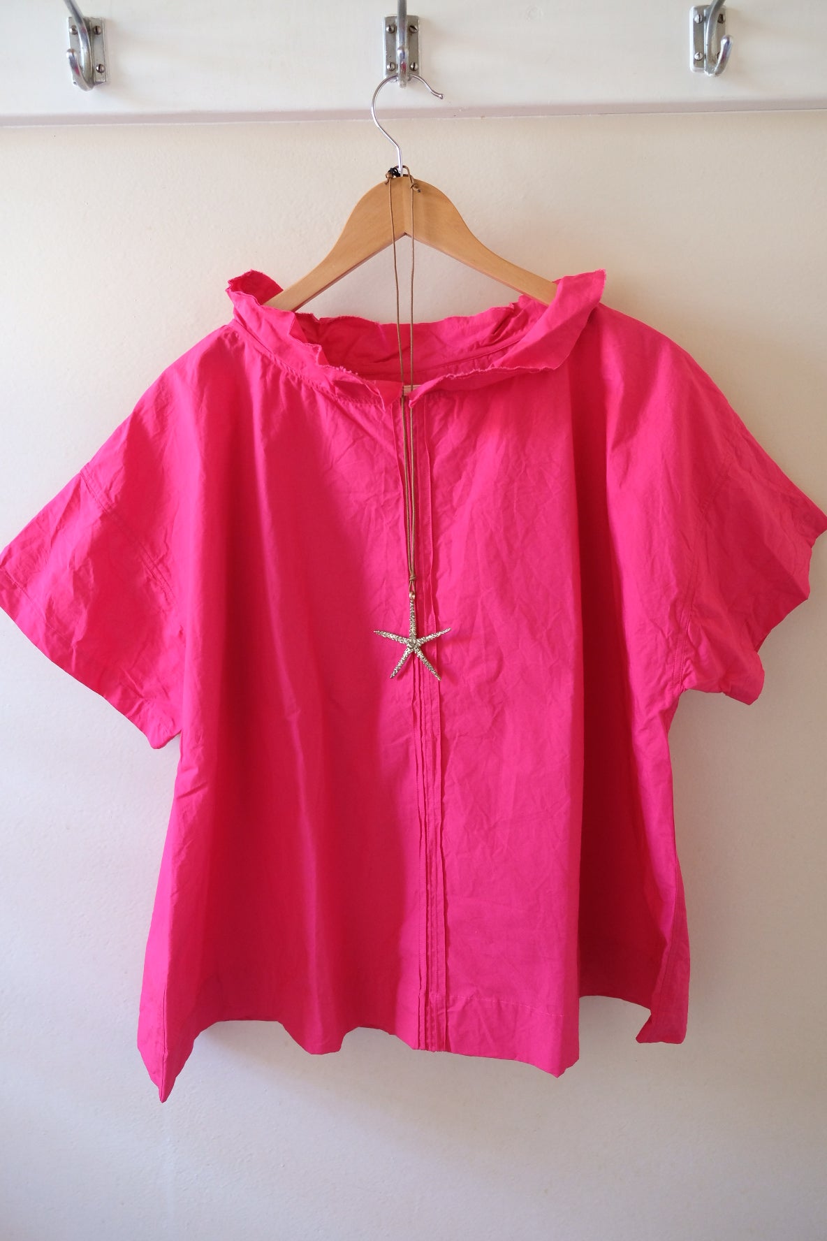 Mia Top - Cotton Poplin - Fuchsia