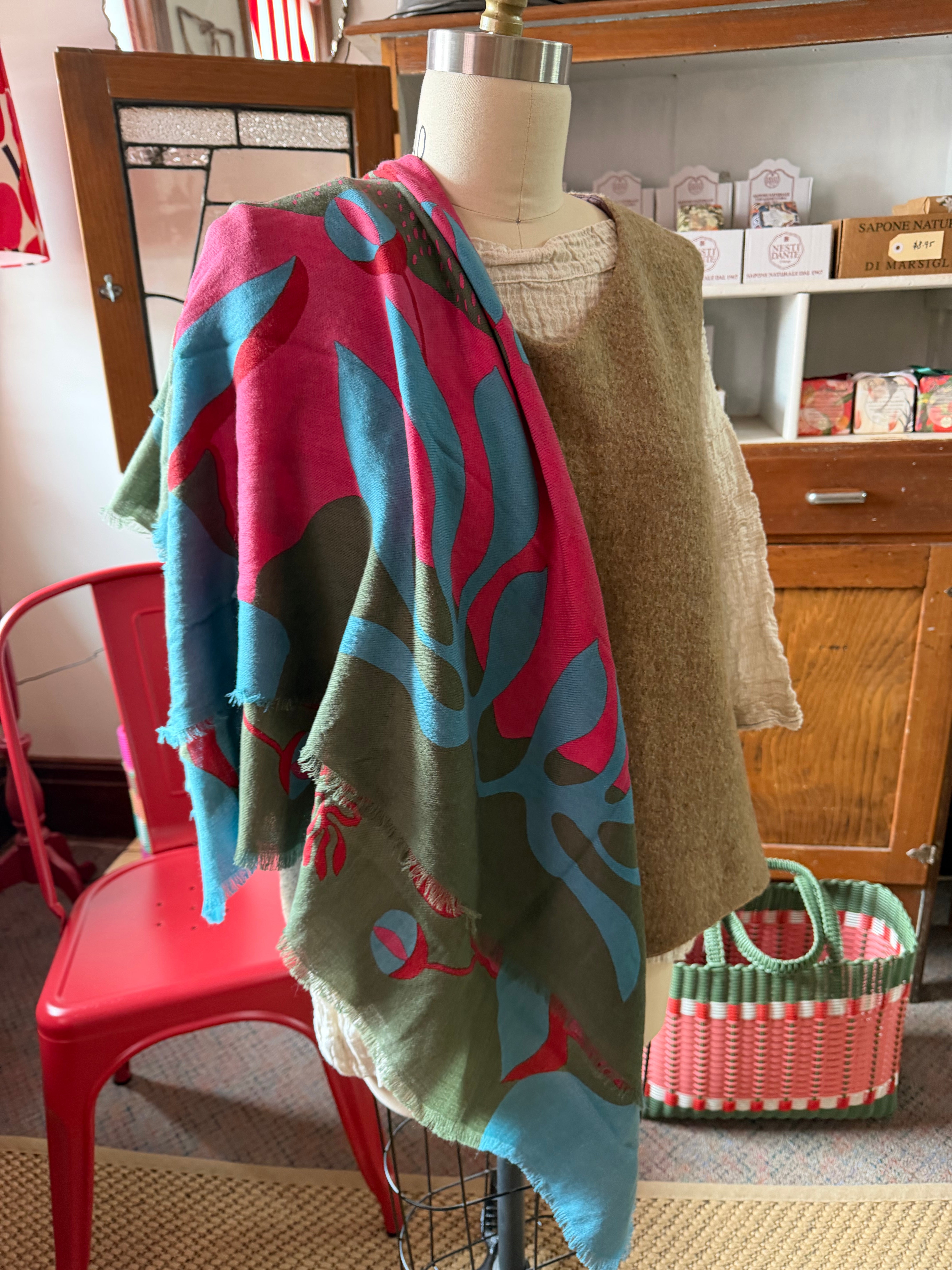 Abyss Rouge Wool Scarf
