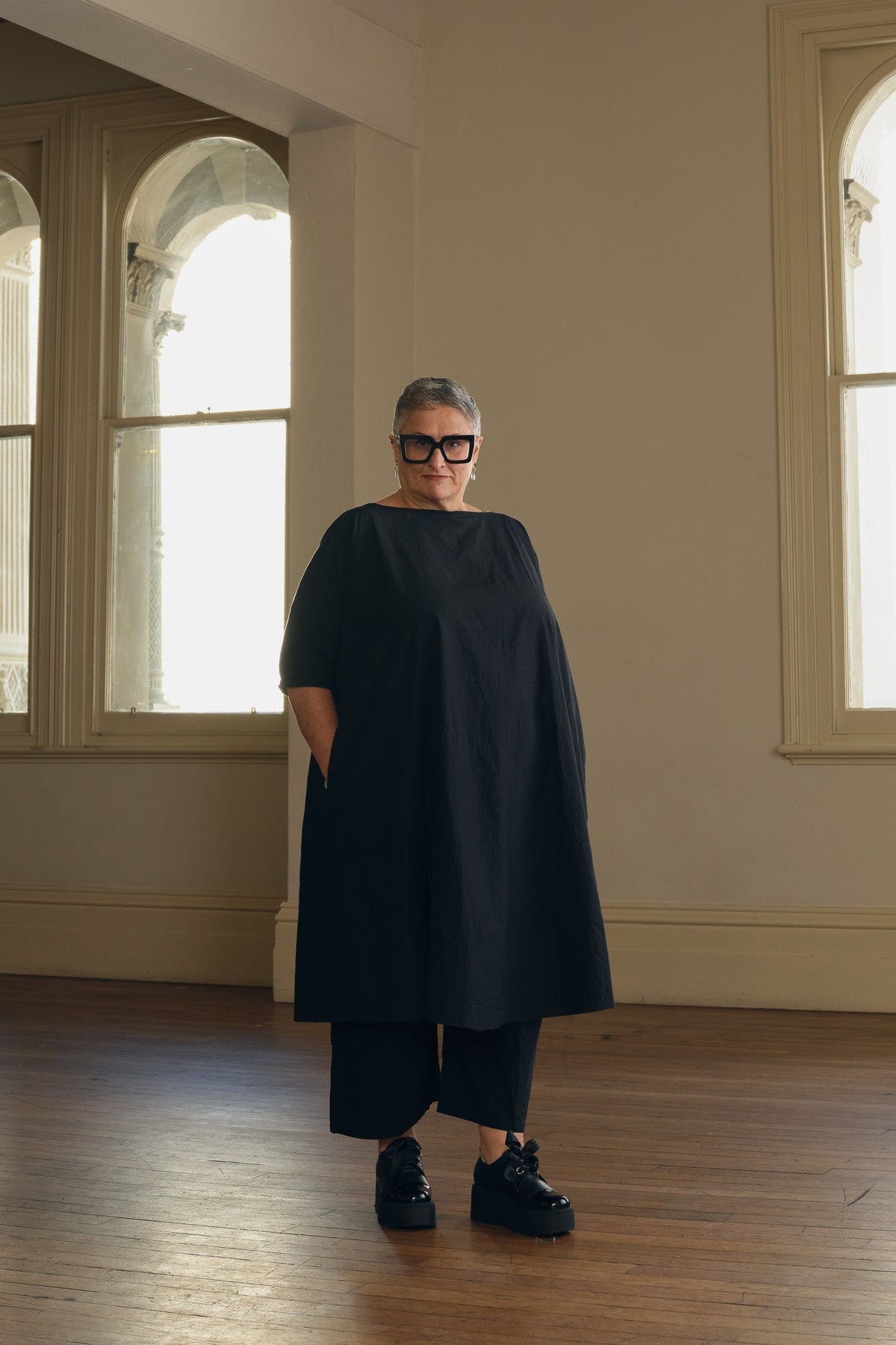 Manon Dress - Paper Cotton black