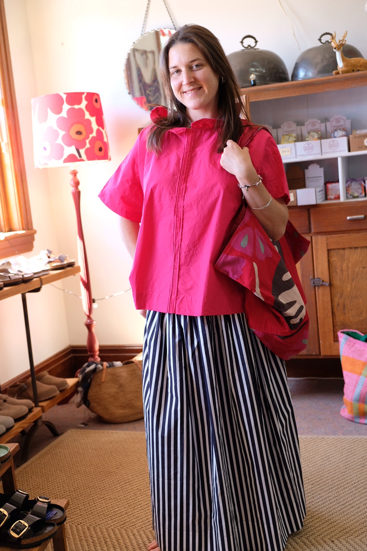 Mia Top - Cotton Poplin - Fuchsia