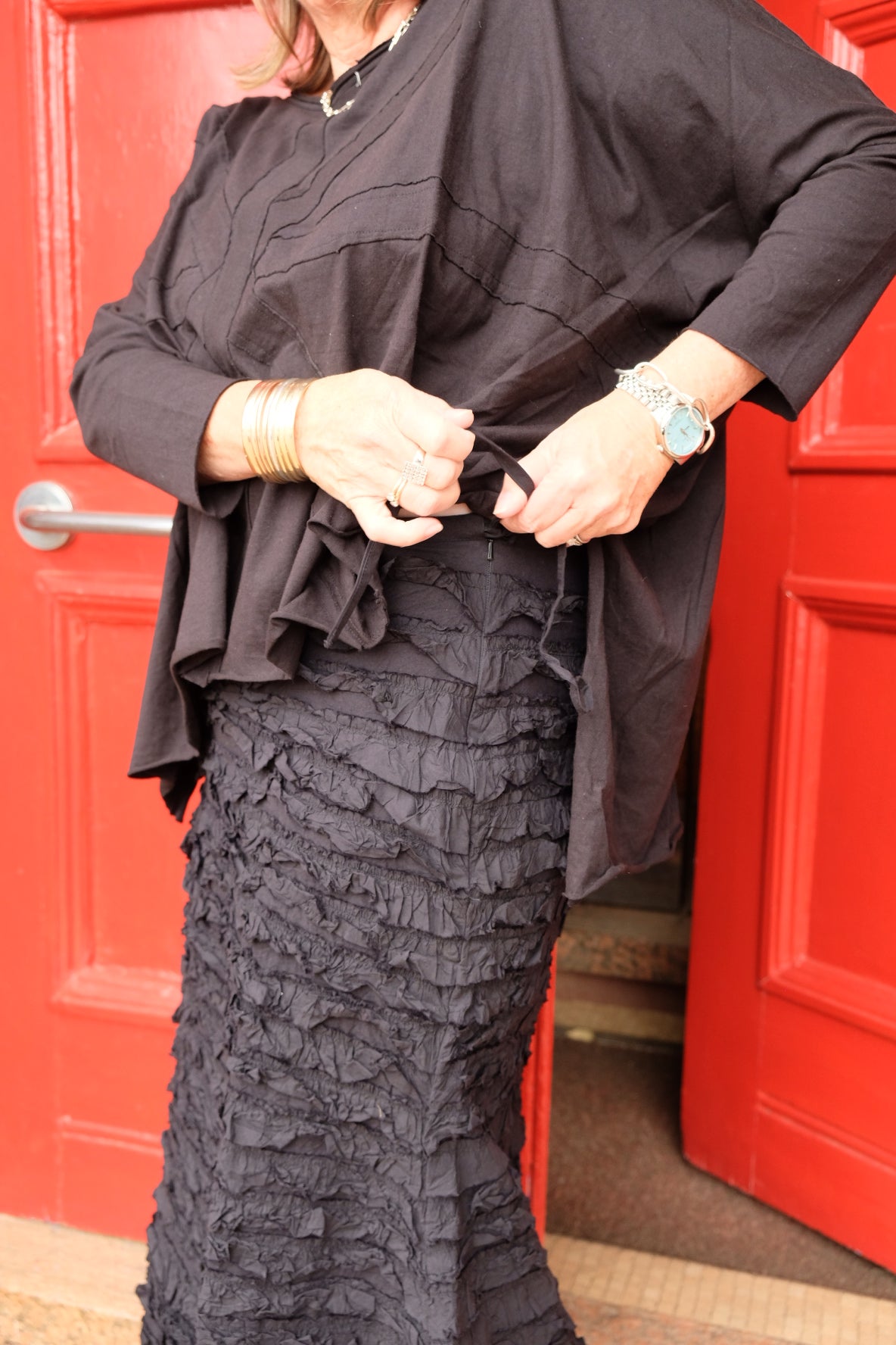 Morticia Skirt - Cotton Twill - Black