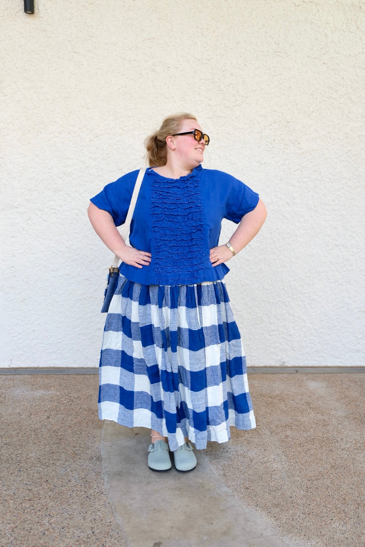 Jua Top - Linen - cobalt