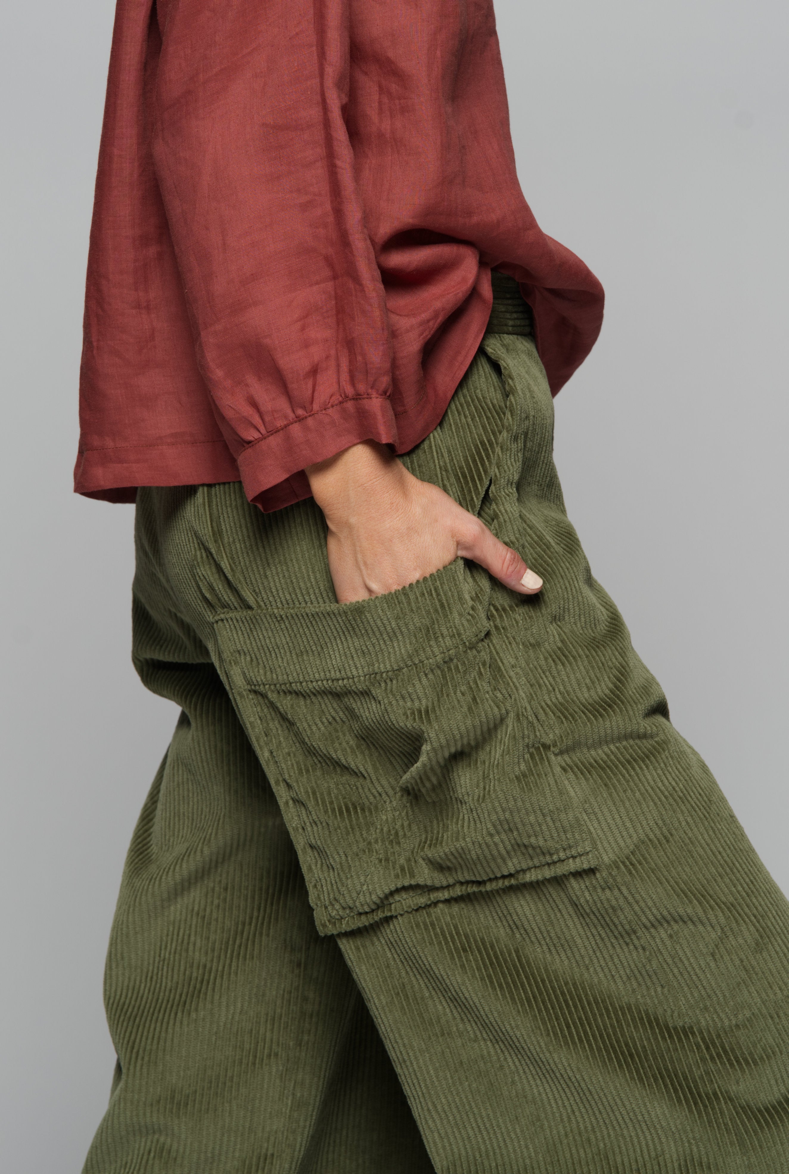 Alira Cord pant - Moss