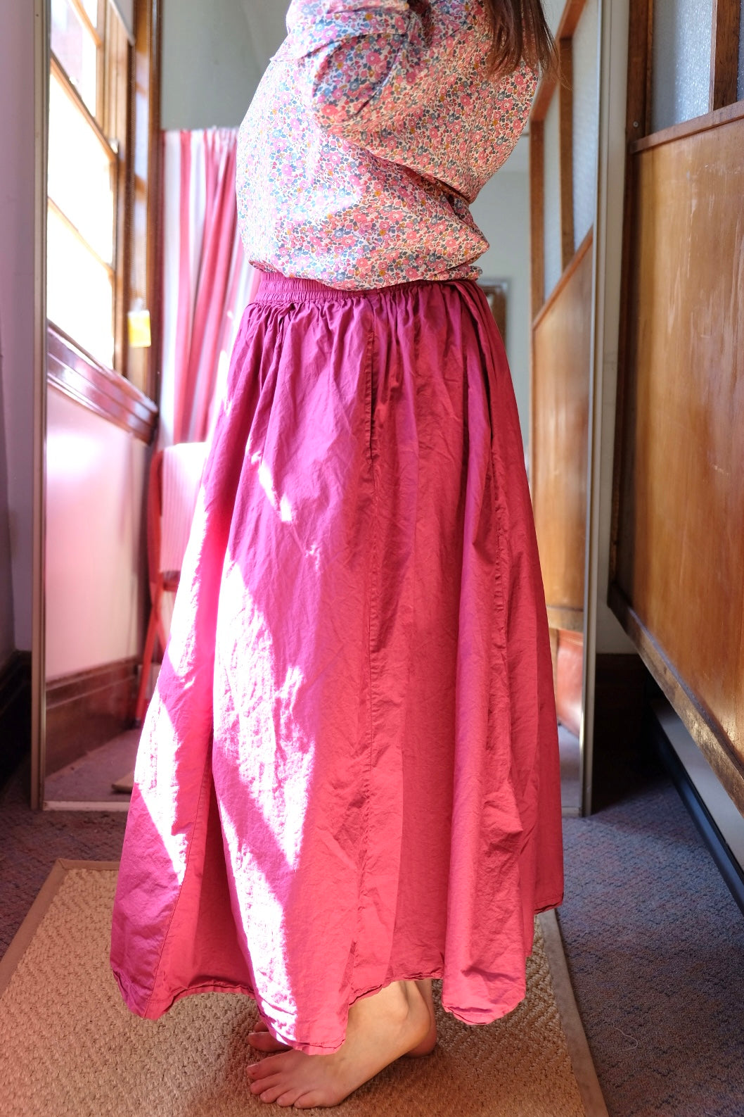 Ulla Skirt - cotton poplin - Berry