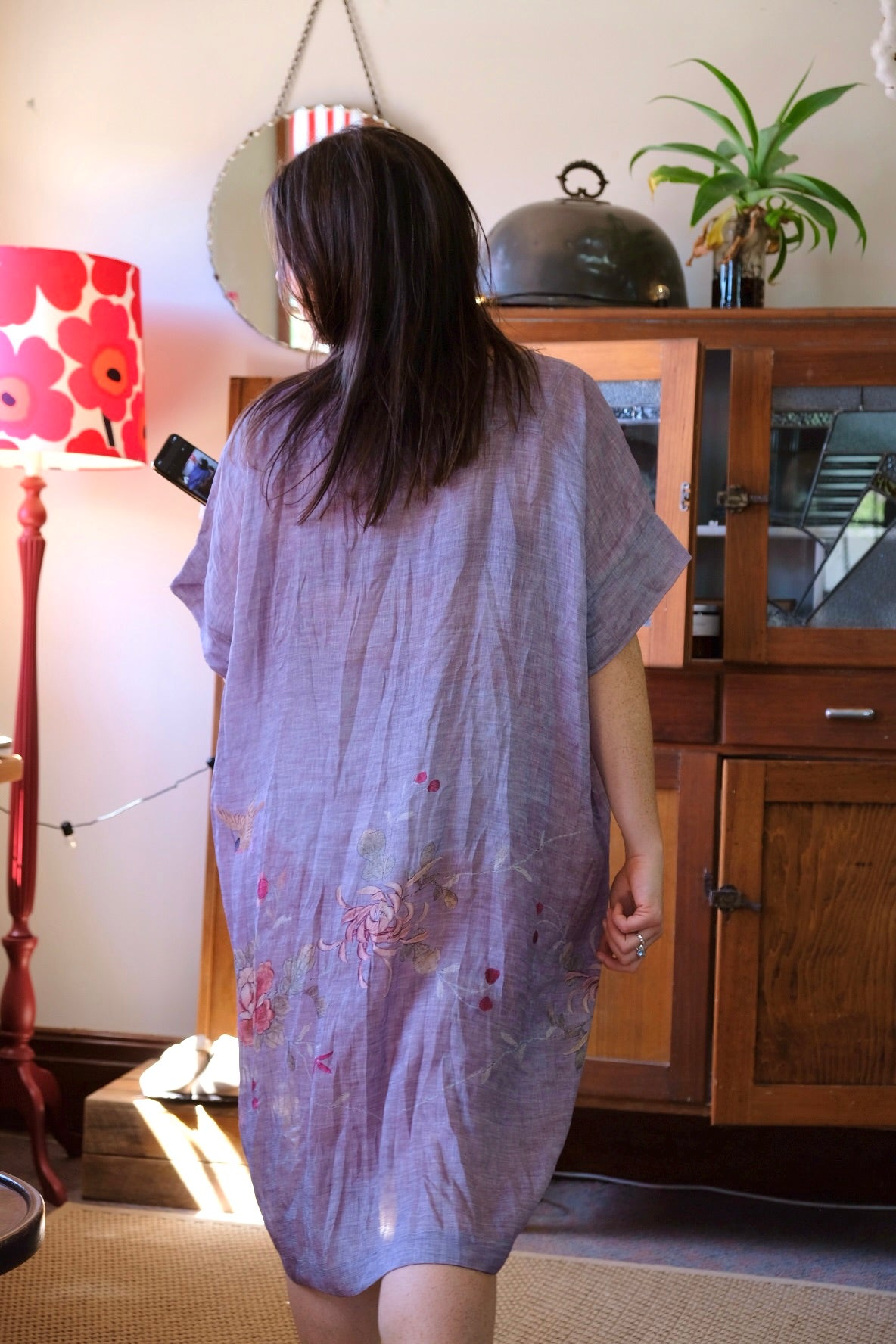 Peony Tunic/Dress Floral Print - Grey
