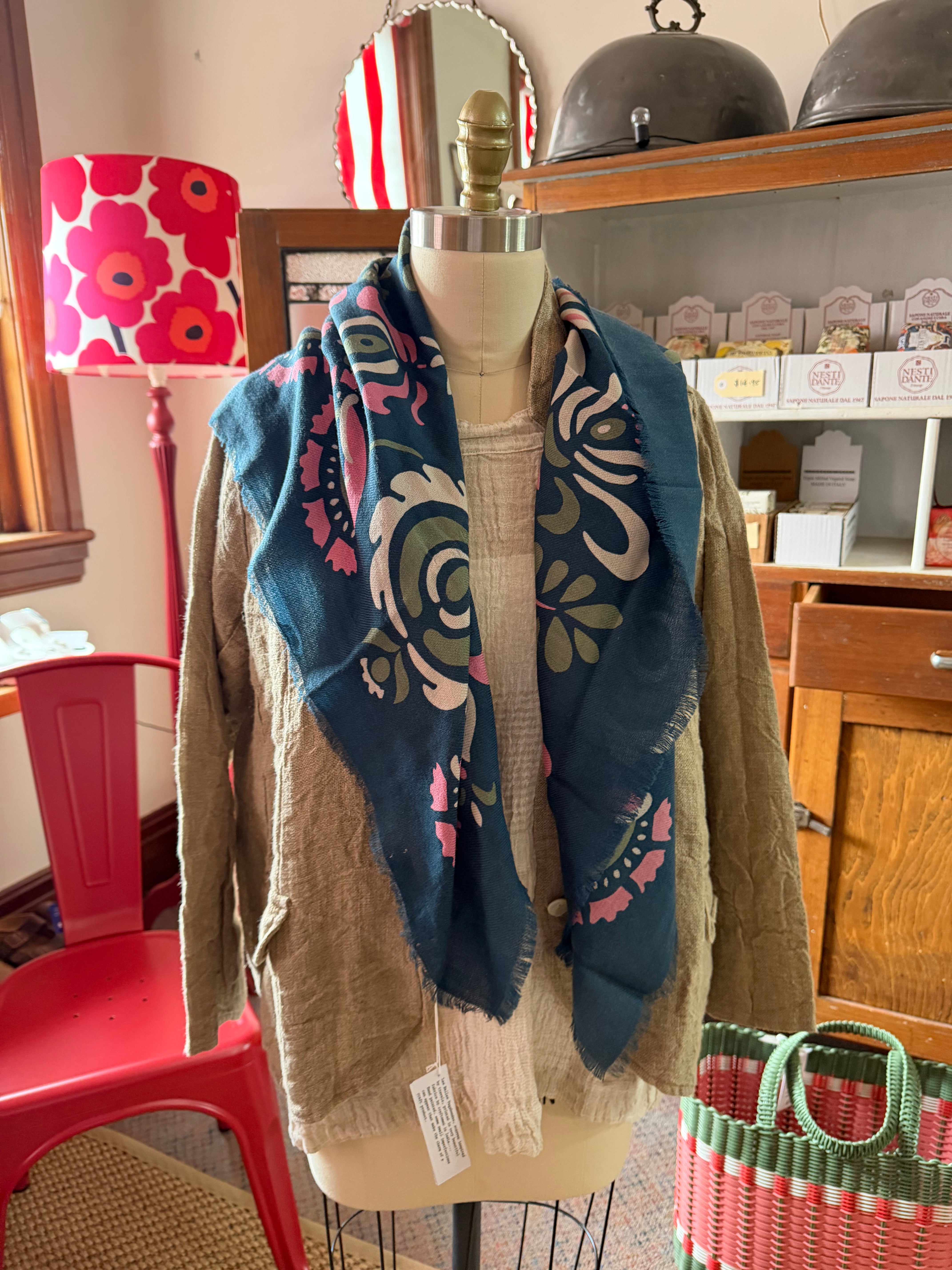 Tatiana Marine wool scarf