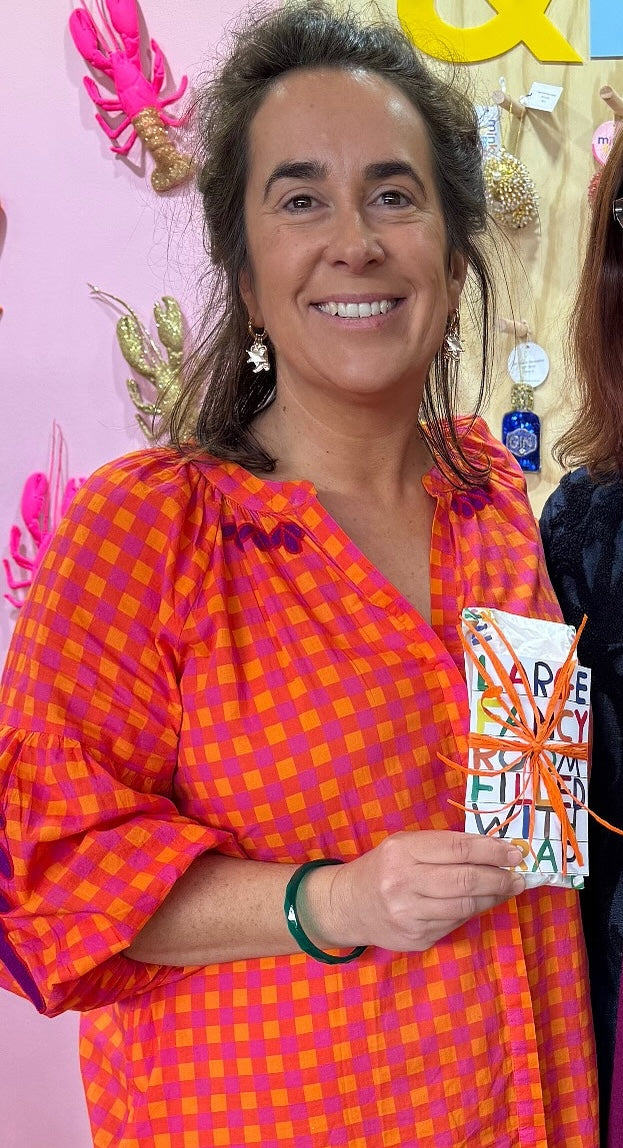 Fiesta embroidered orange gingham dress