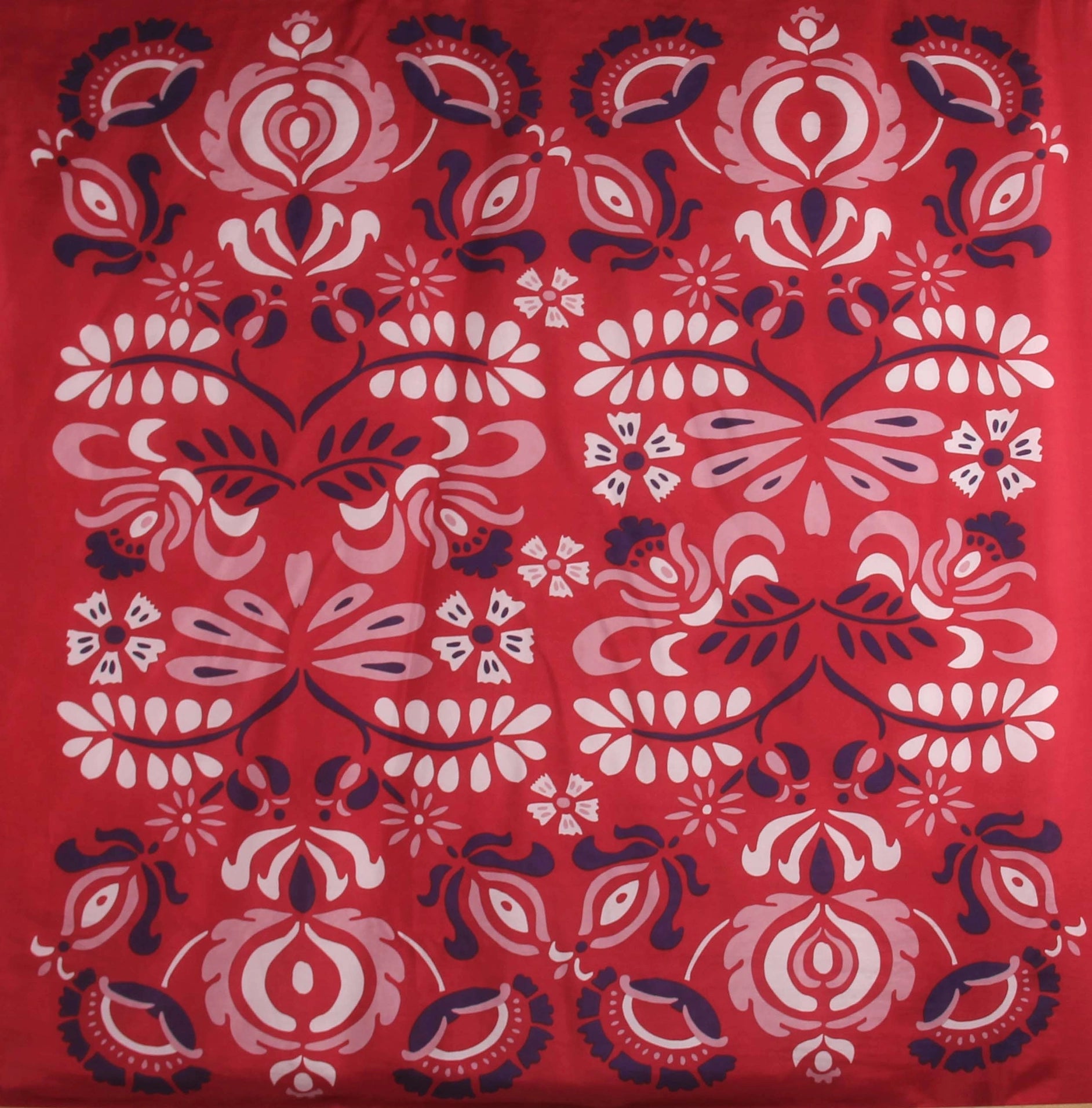 Large Silk scarf - Helena Red Silk Square