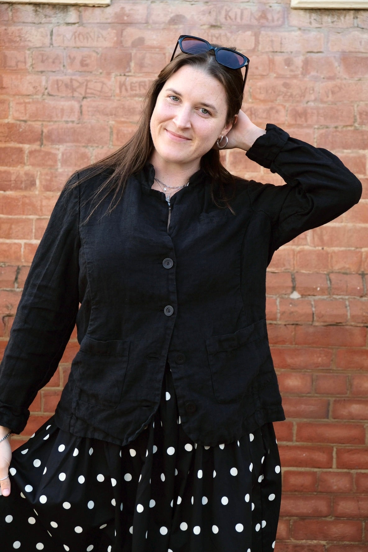 Lila Fitted Blazer - European Linen - Black