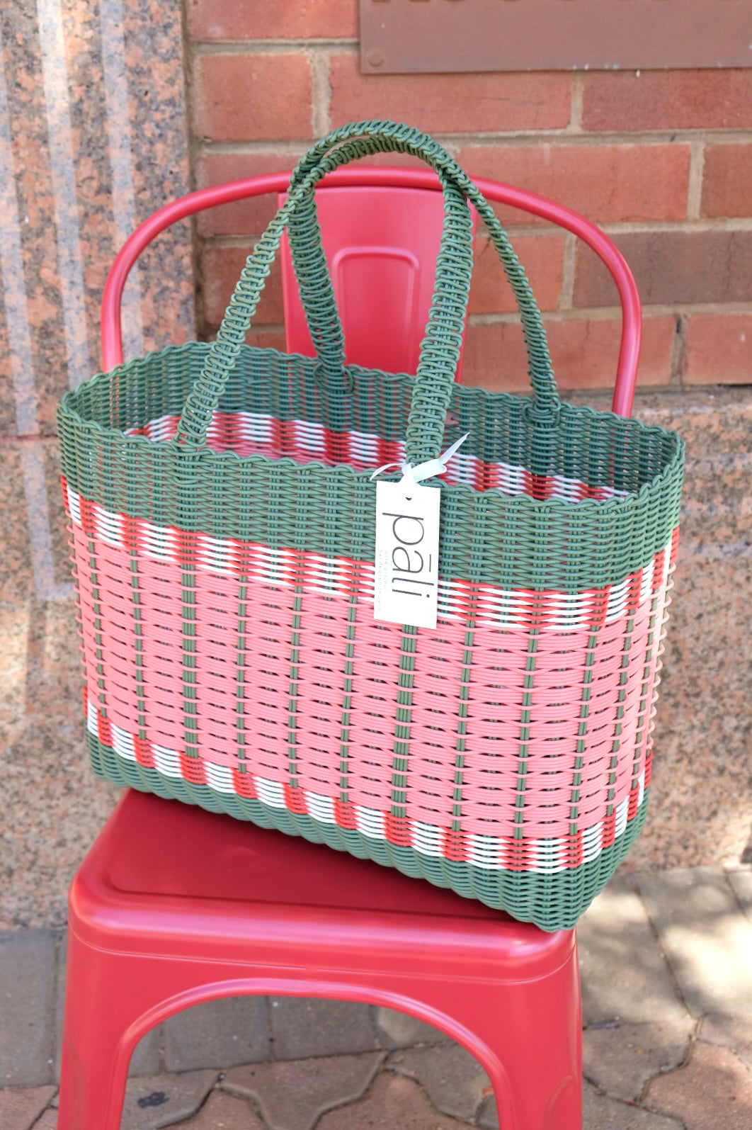 Pali Stripe Khaki Bag - Extra Large