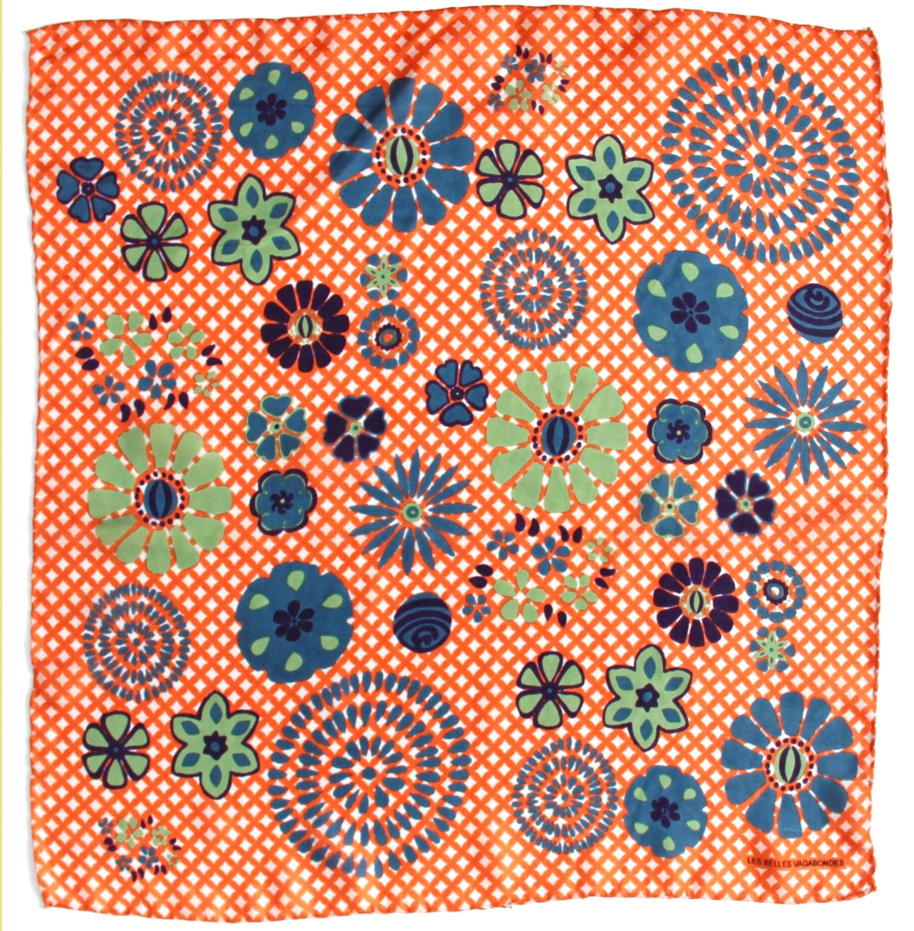 Silk scarf - Mini Orange Shippo