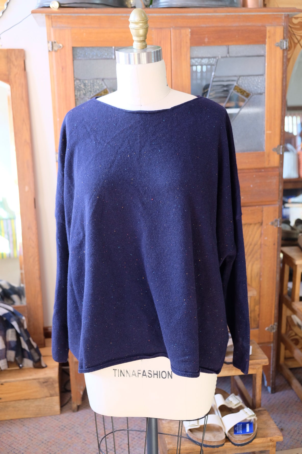 Olivia Lambswool Jumper - Navy Melange