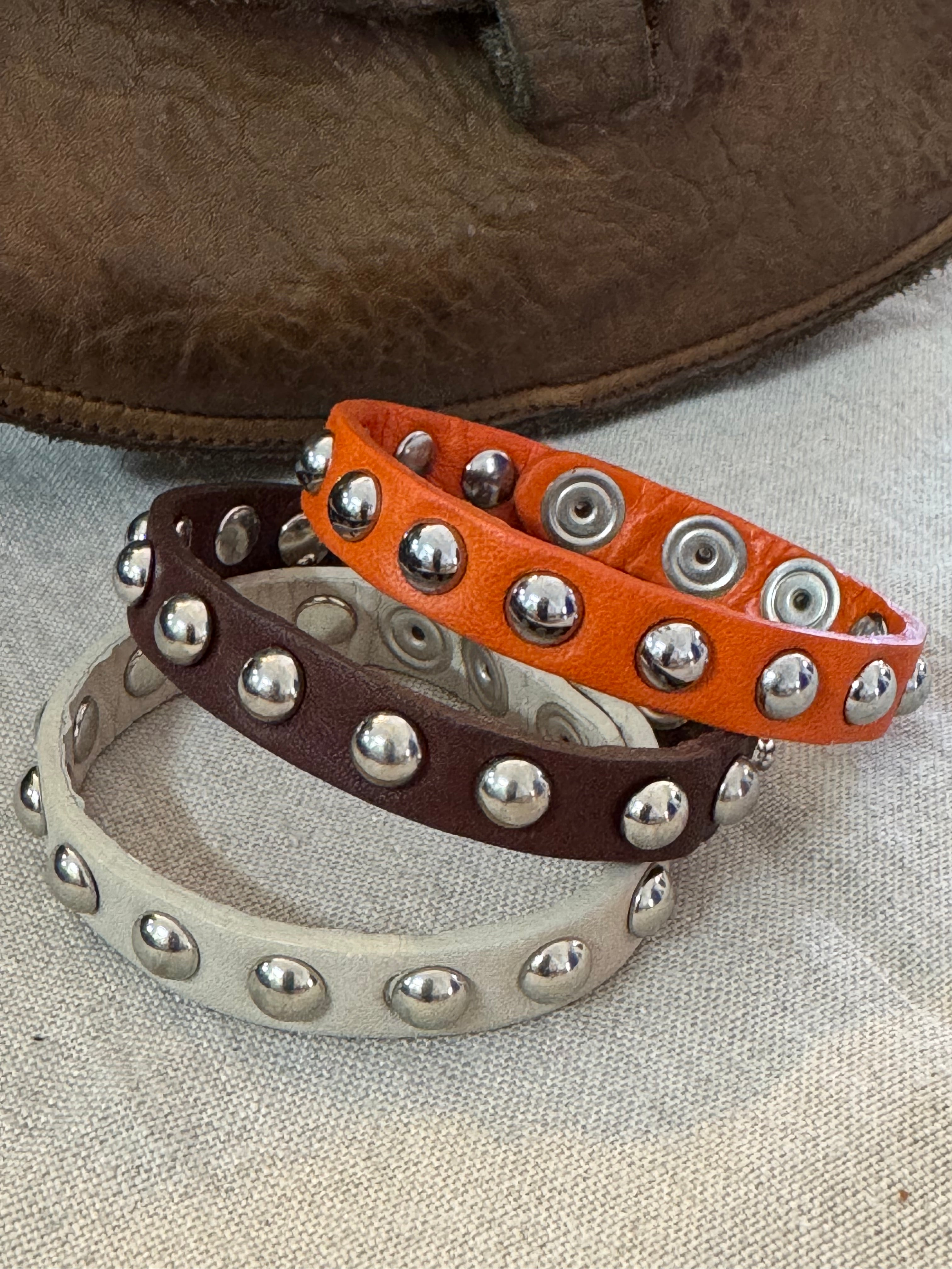 Leather stud bracelet