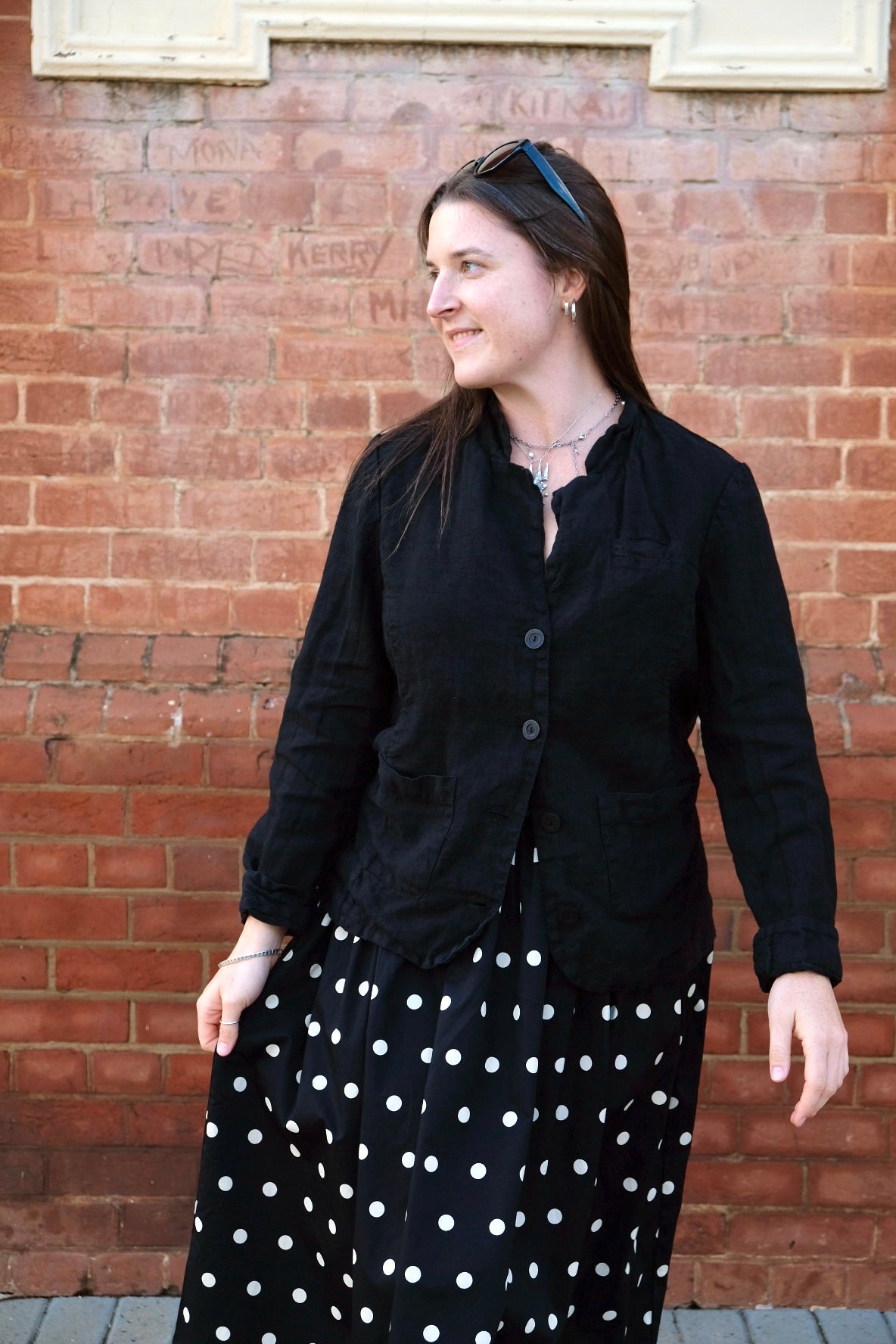 Lila Fitted Blazer - European Linen - Black