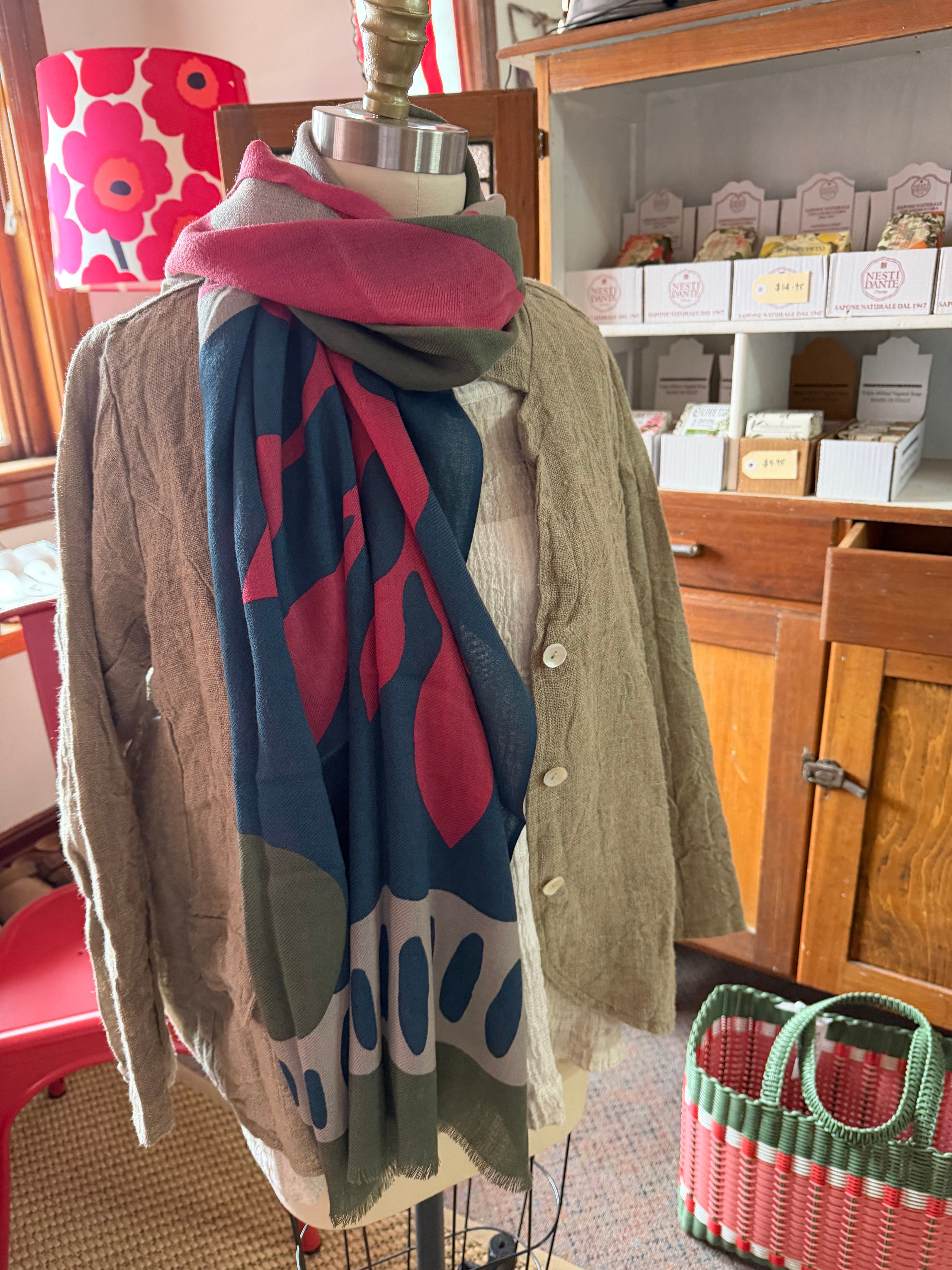 Palm Marine long Wool Scarf