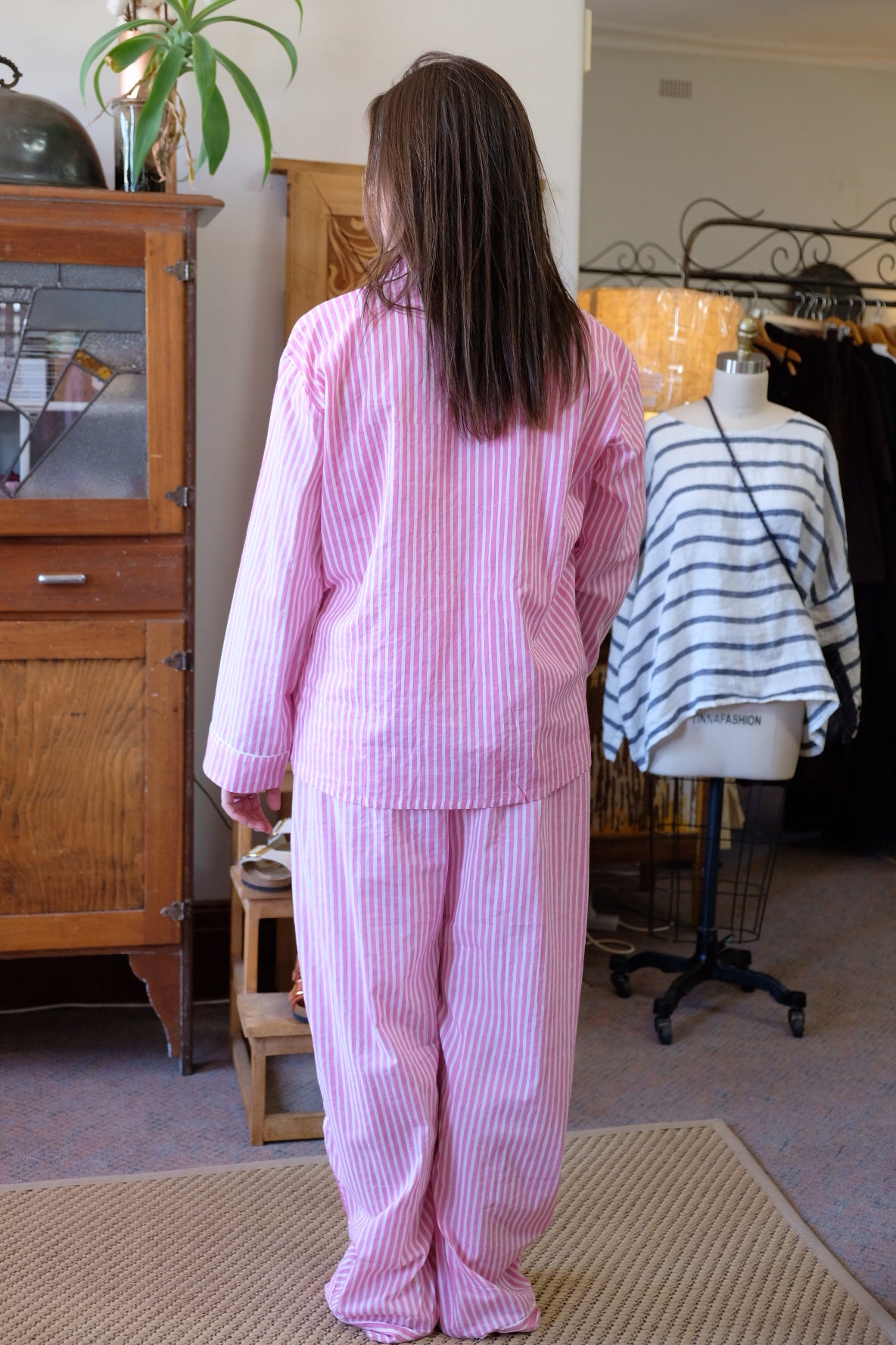 Pink Stripe Cotton Pyjamas Set