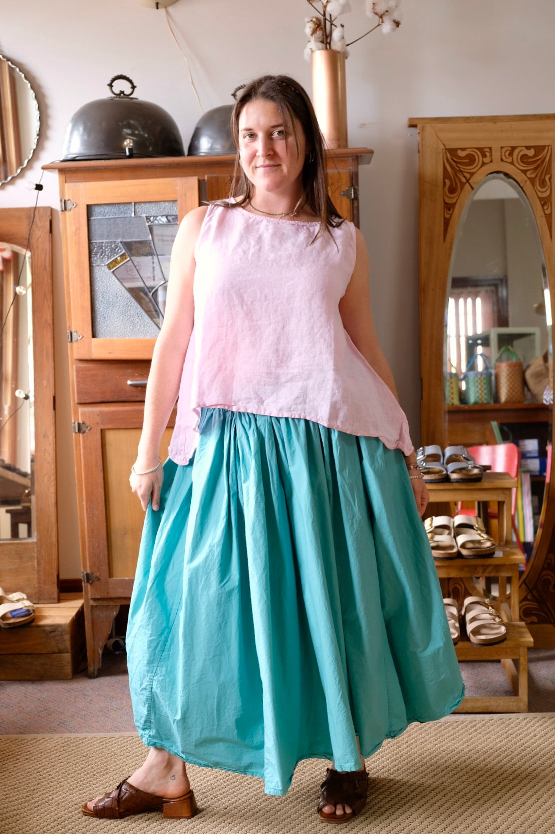 Taji Top - Linen - Pink