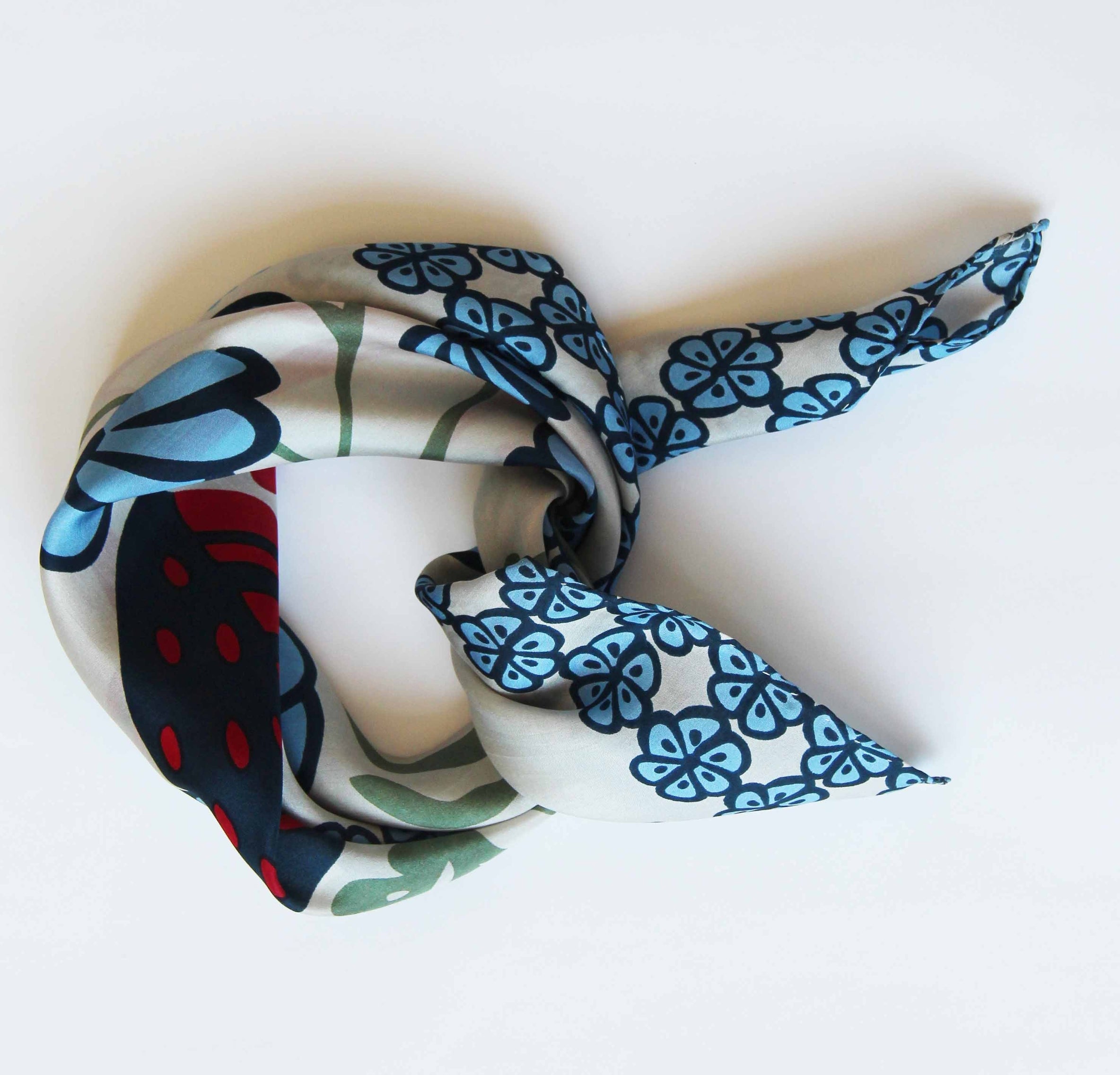 Silk scarf - Alice Blue