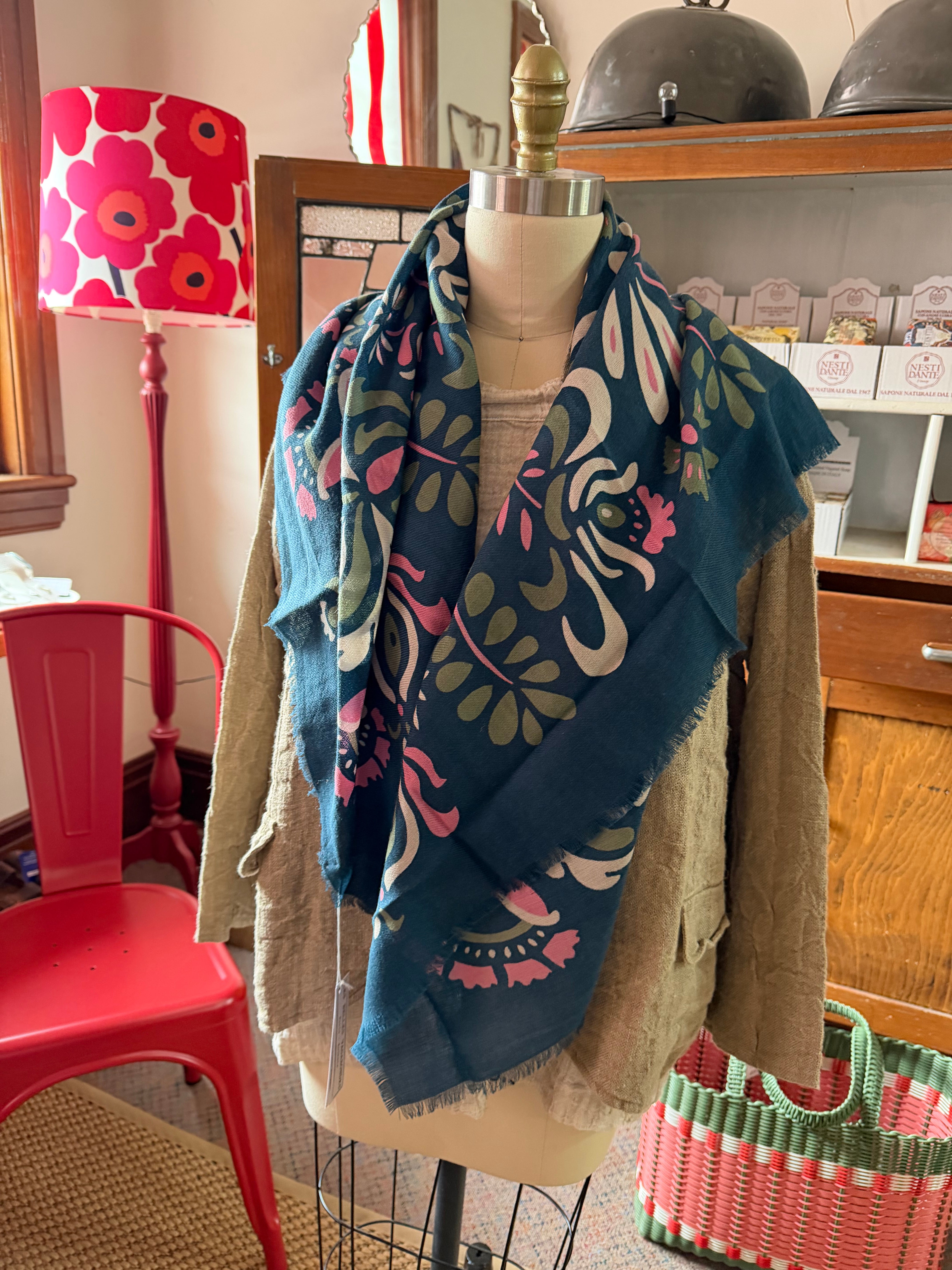 Tatiana Marine wool scarf