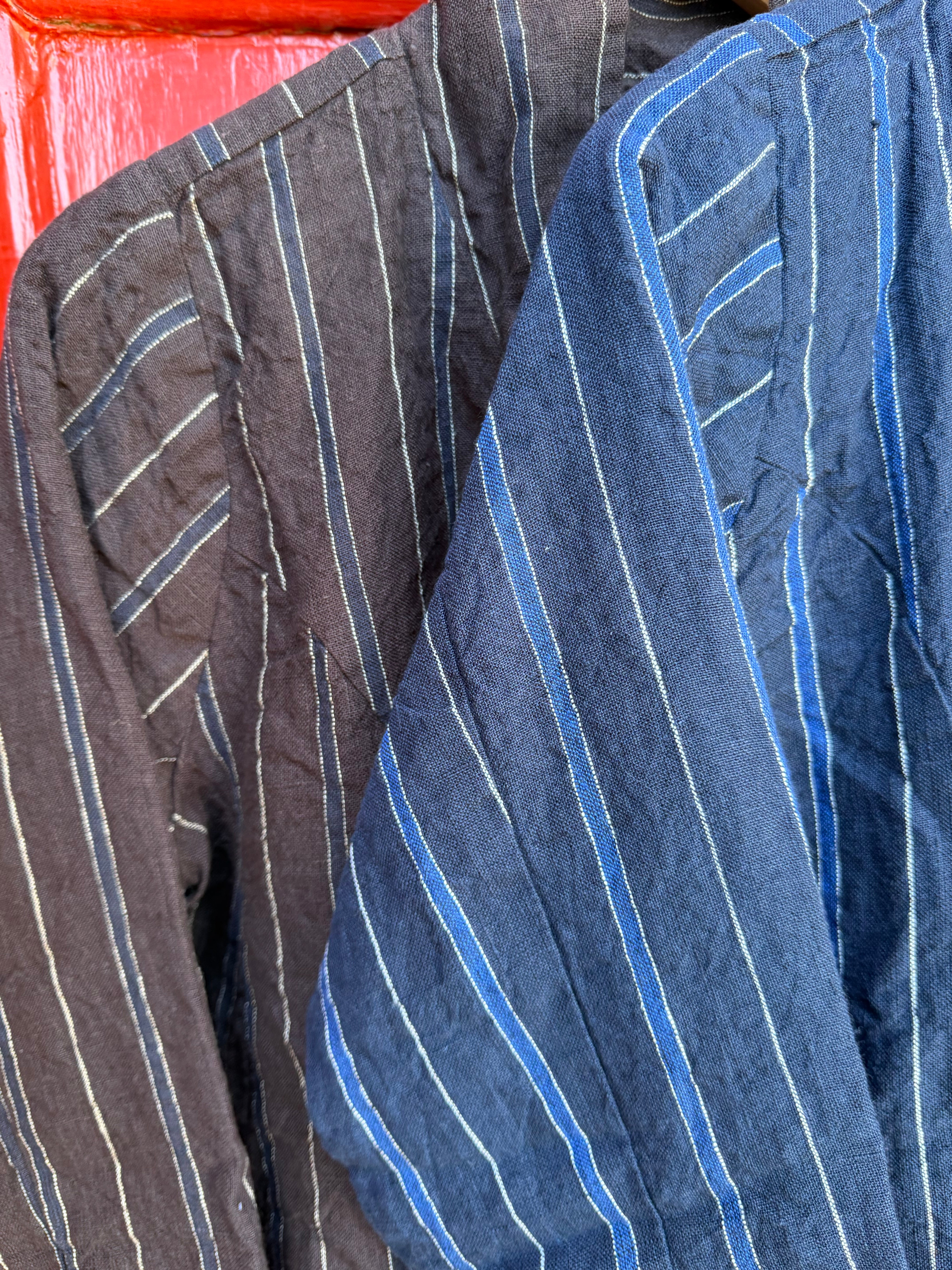 Baridi Jacket - Linen - navy stripe