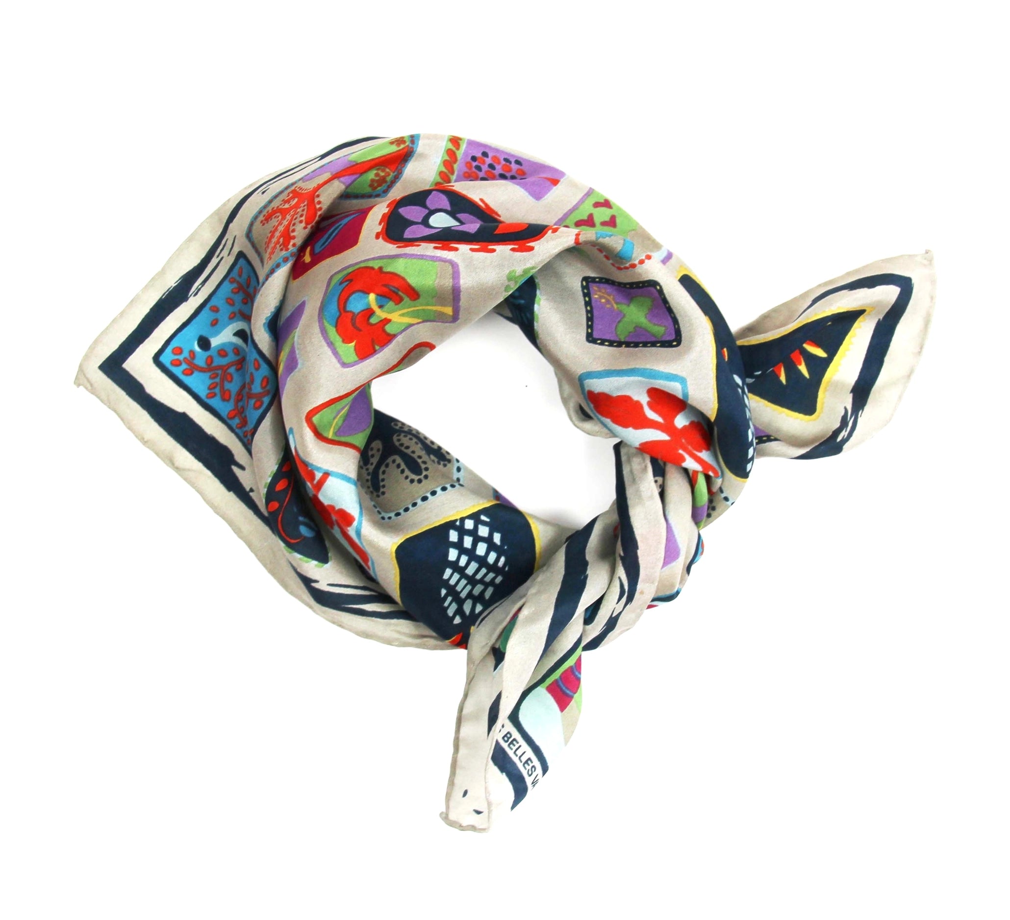 Silk scarf - Mini Marine Postcard