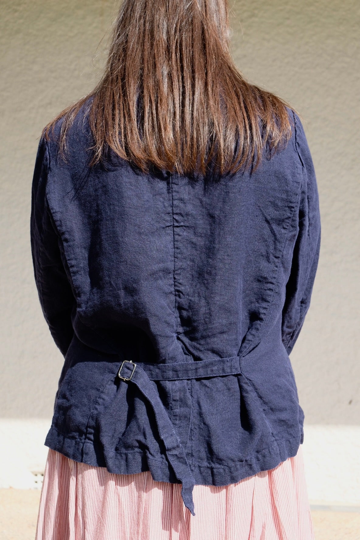 Lila Fitted Blazer - European Linen - Navy