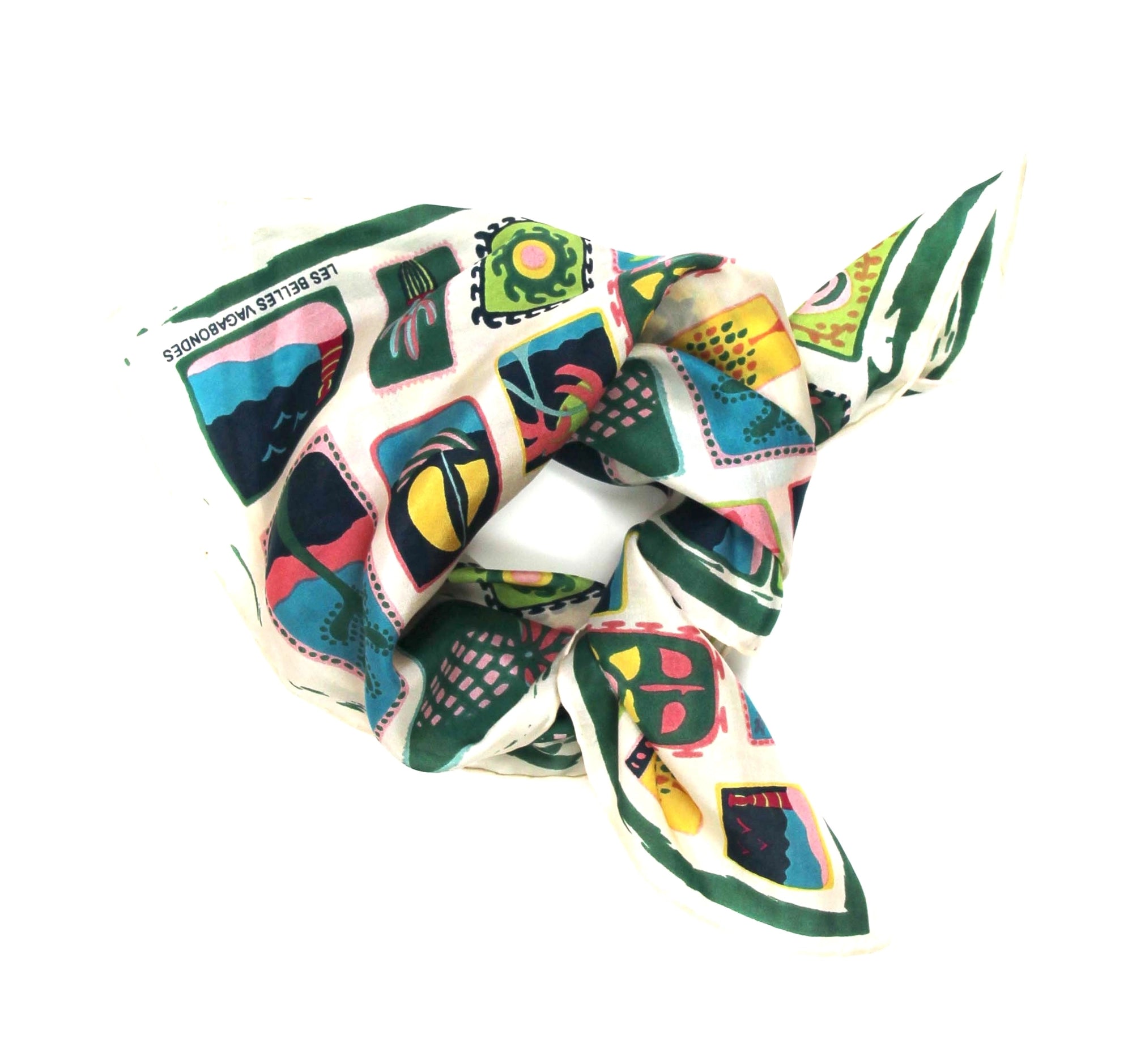 Silk scarf - Mini Vert Postcard
