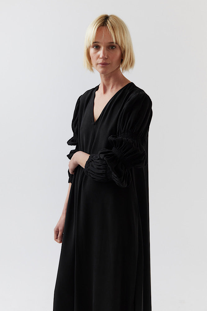 Marilyn Dress - Black Cupro