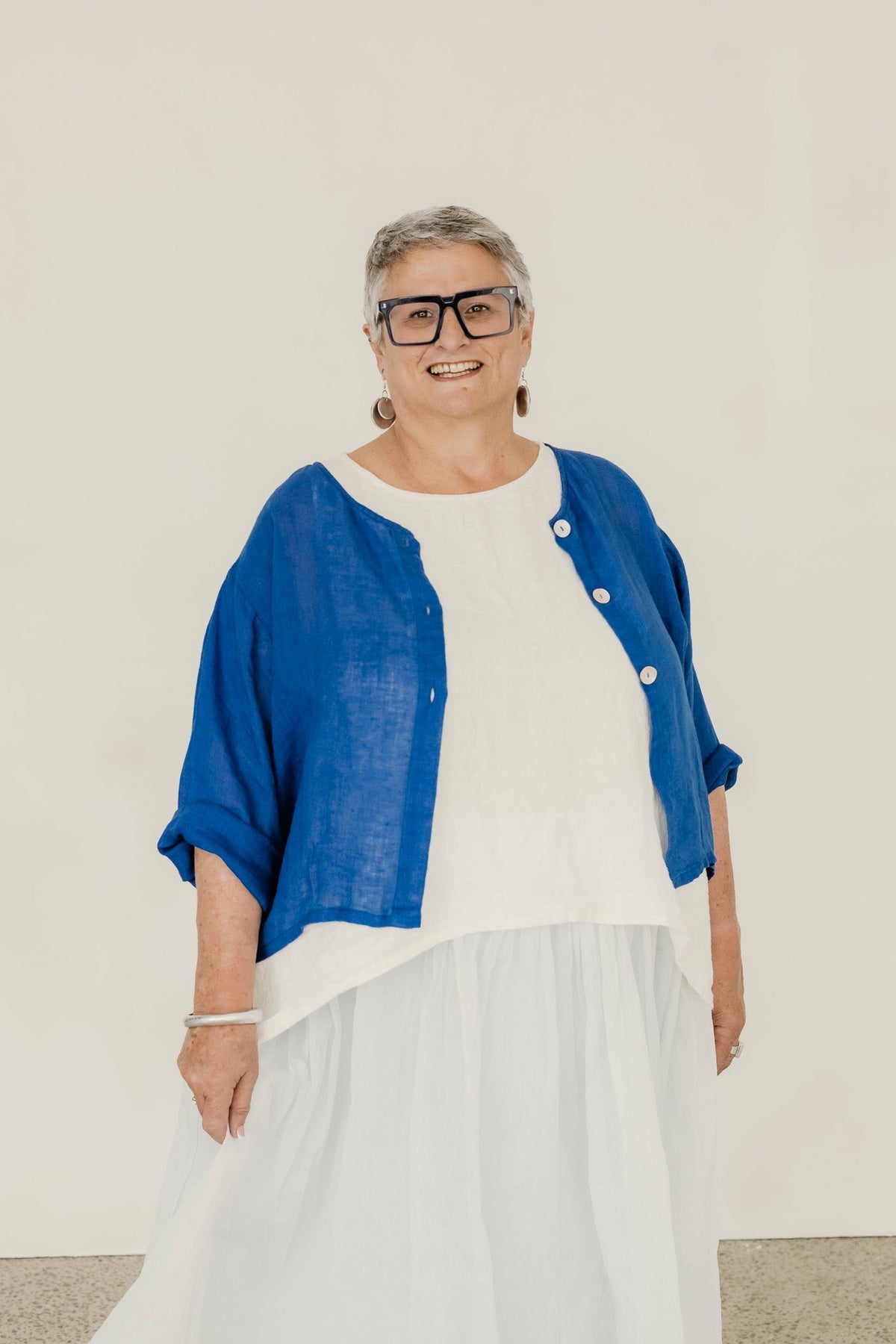 Doto Jacket - Gauze Linen - Cobalt