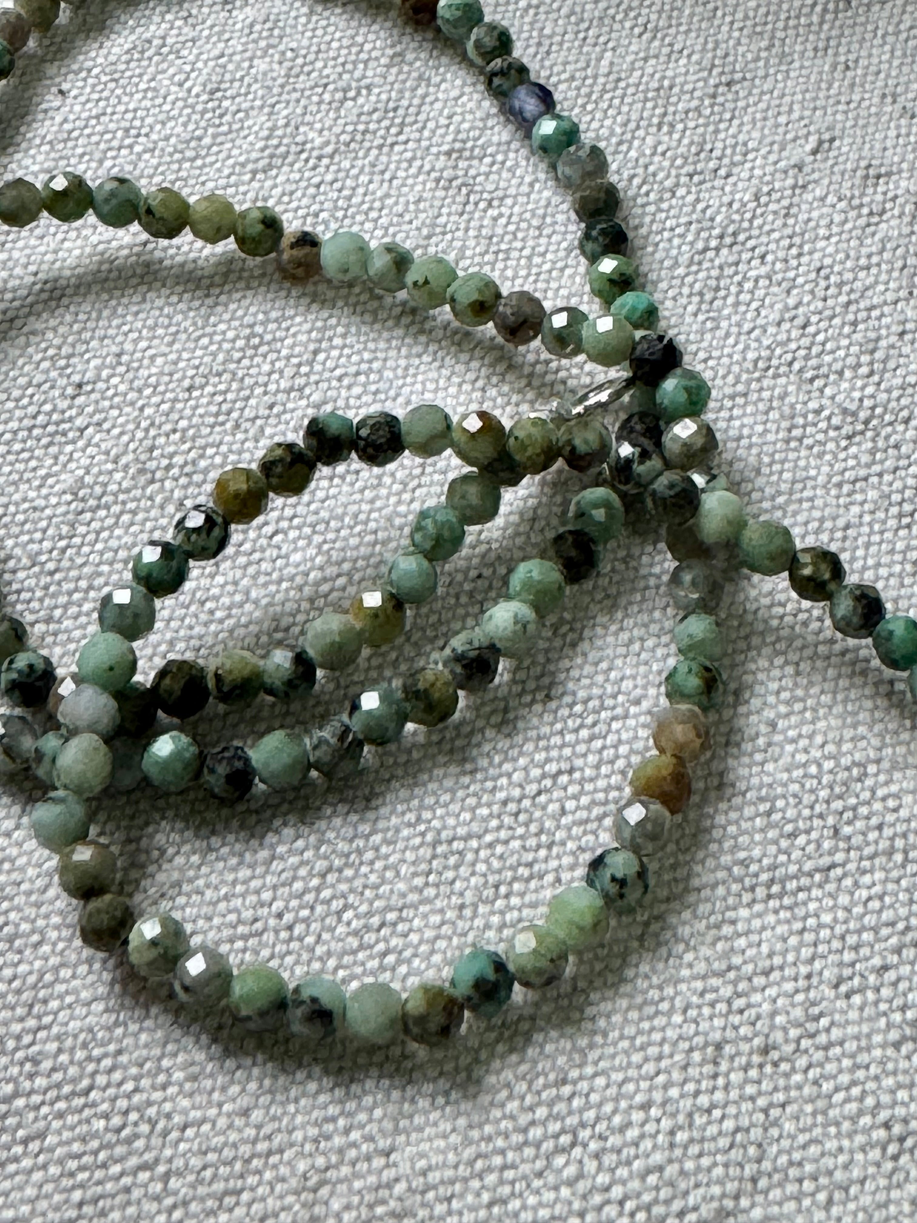 semi-precious stones necklace - amazonite greens