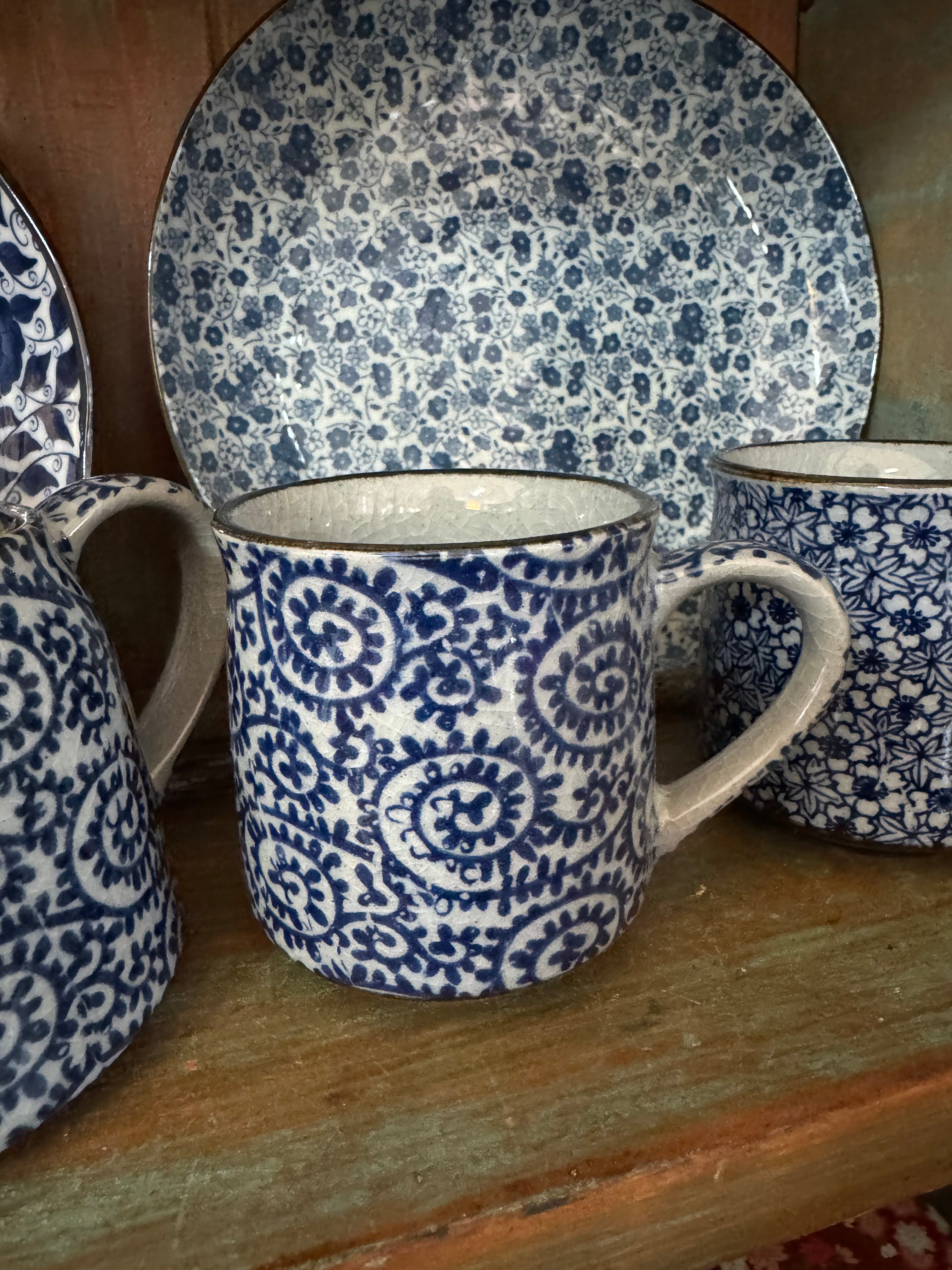 Japanese Tea Mug: Spiral - set of 2