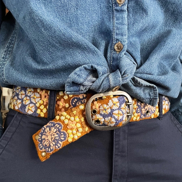 Blue Skies embroidered wool Belt