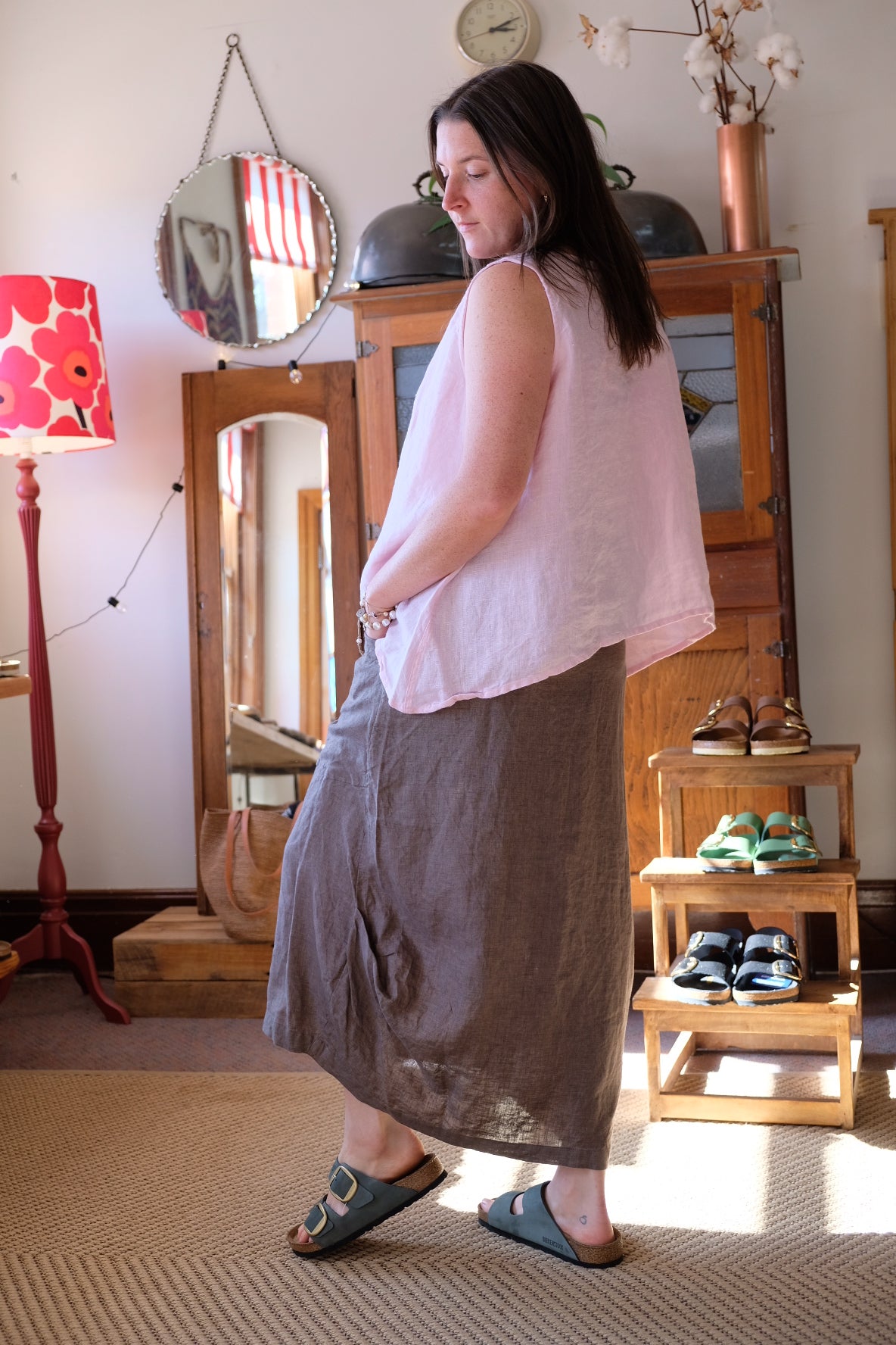 Taji Top - Linen - Pink