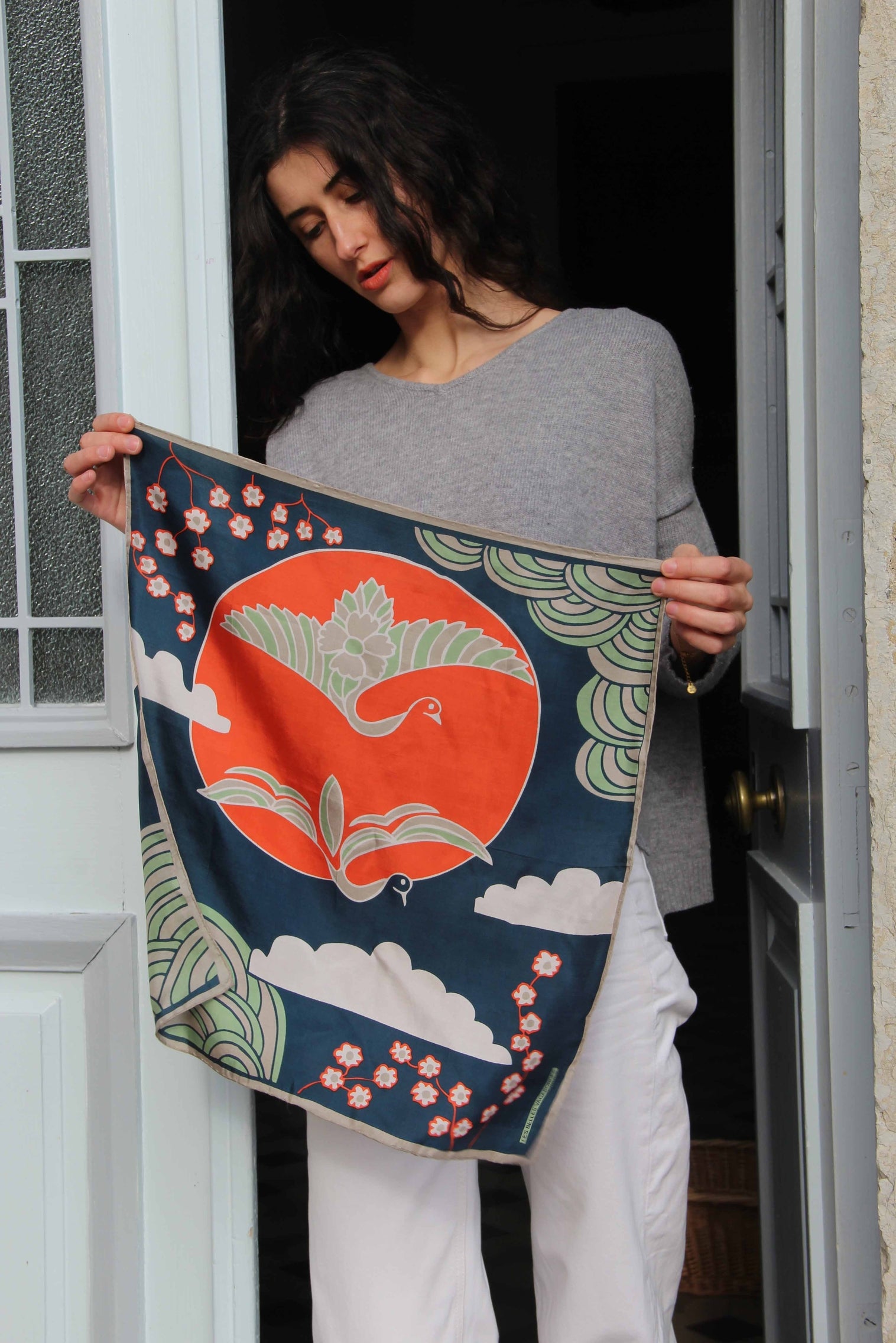 Silk scarf - Agami Marine Navy