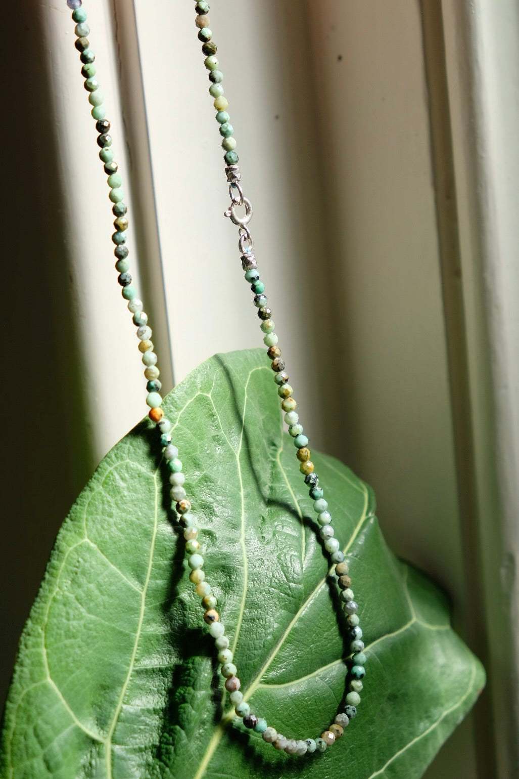 semi-precious stones necklace - amazonite greens