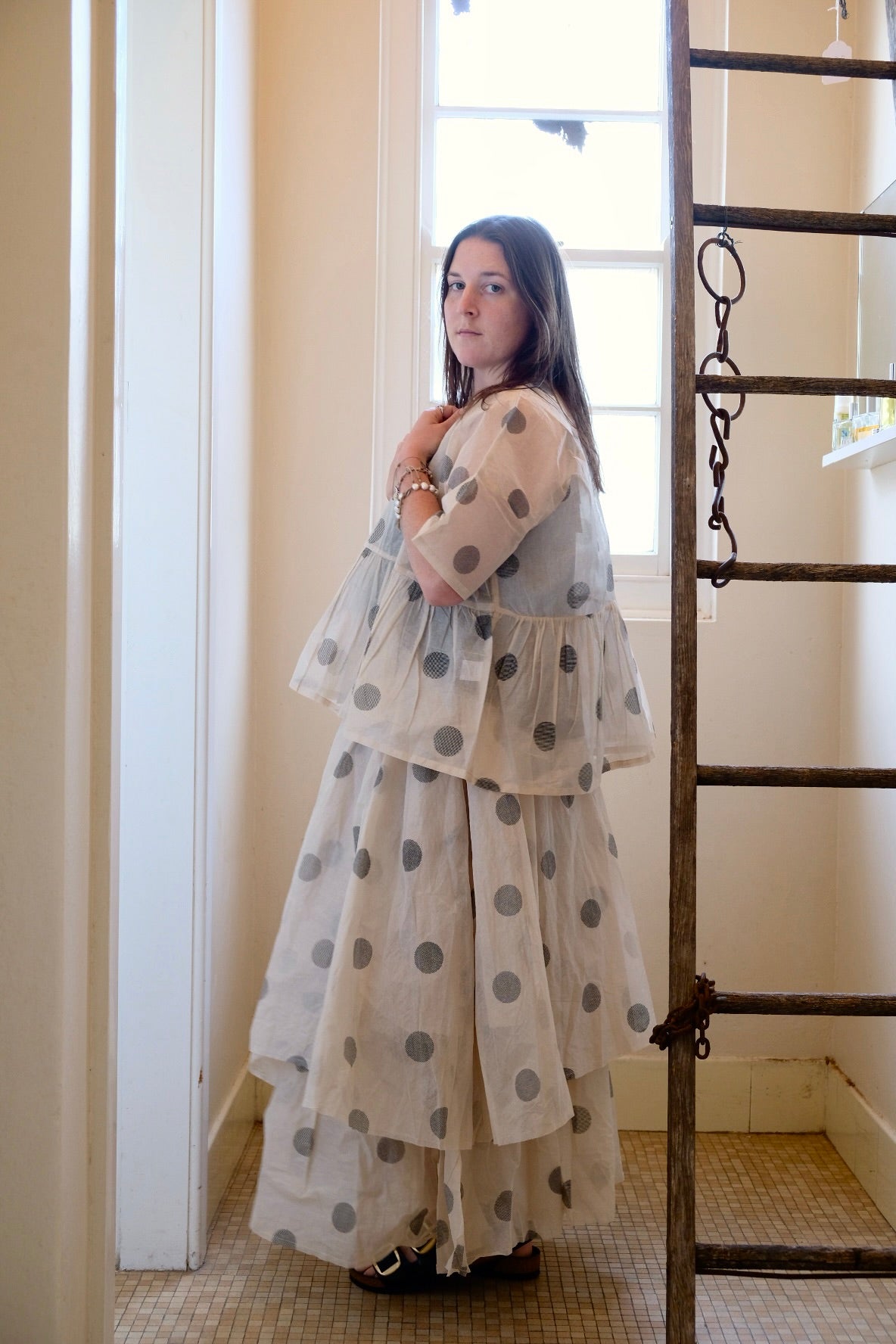 Dotto Gather Jacket - Cotton Organdy Natural