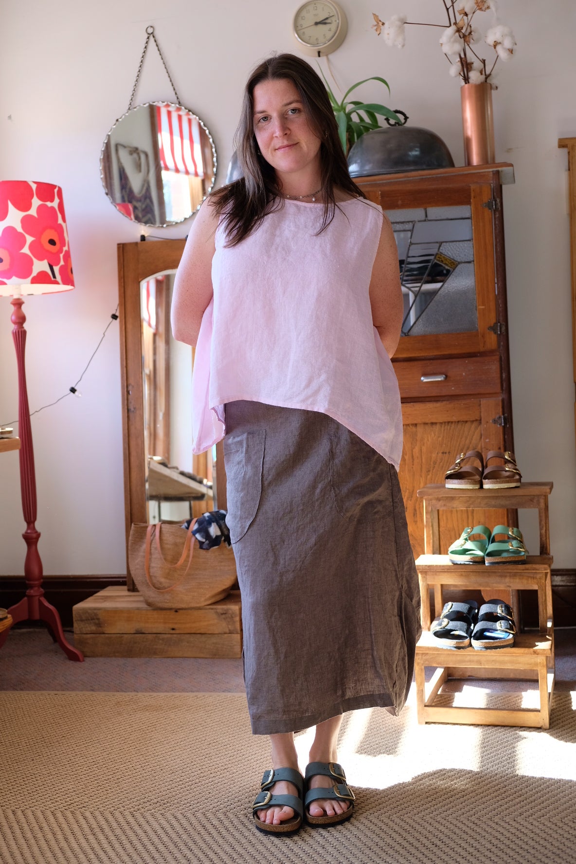 Taji Top - Linen - Pink