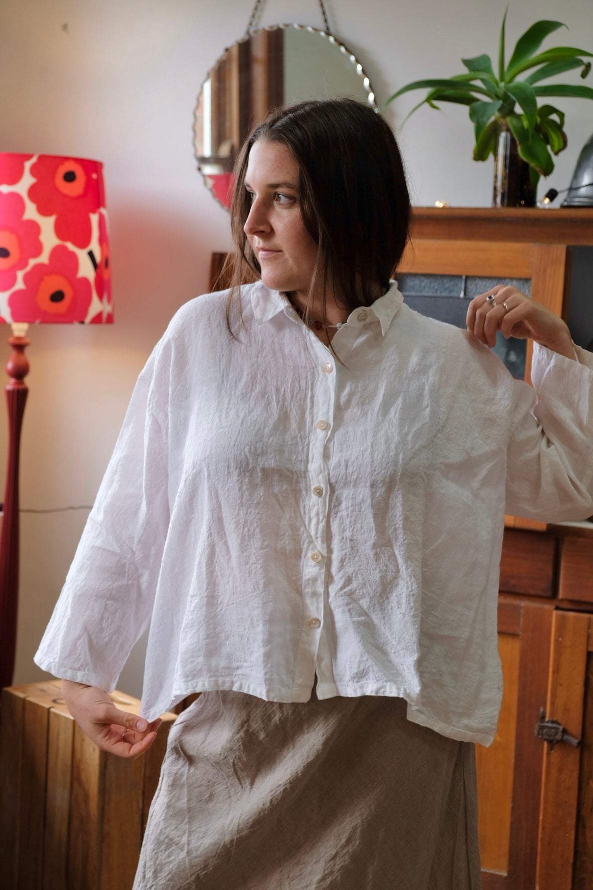 Libby Shirt Linen - White