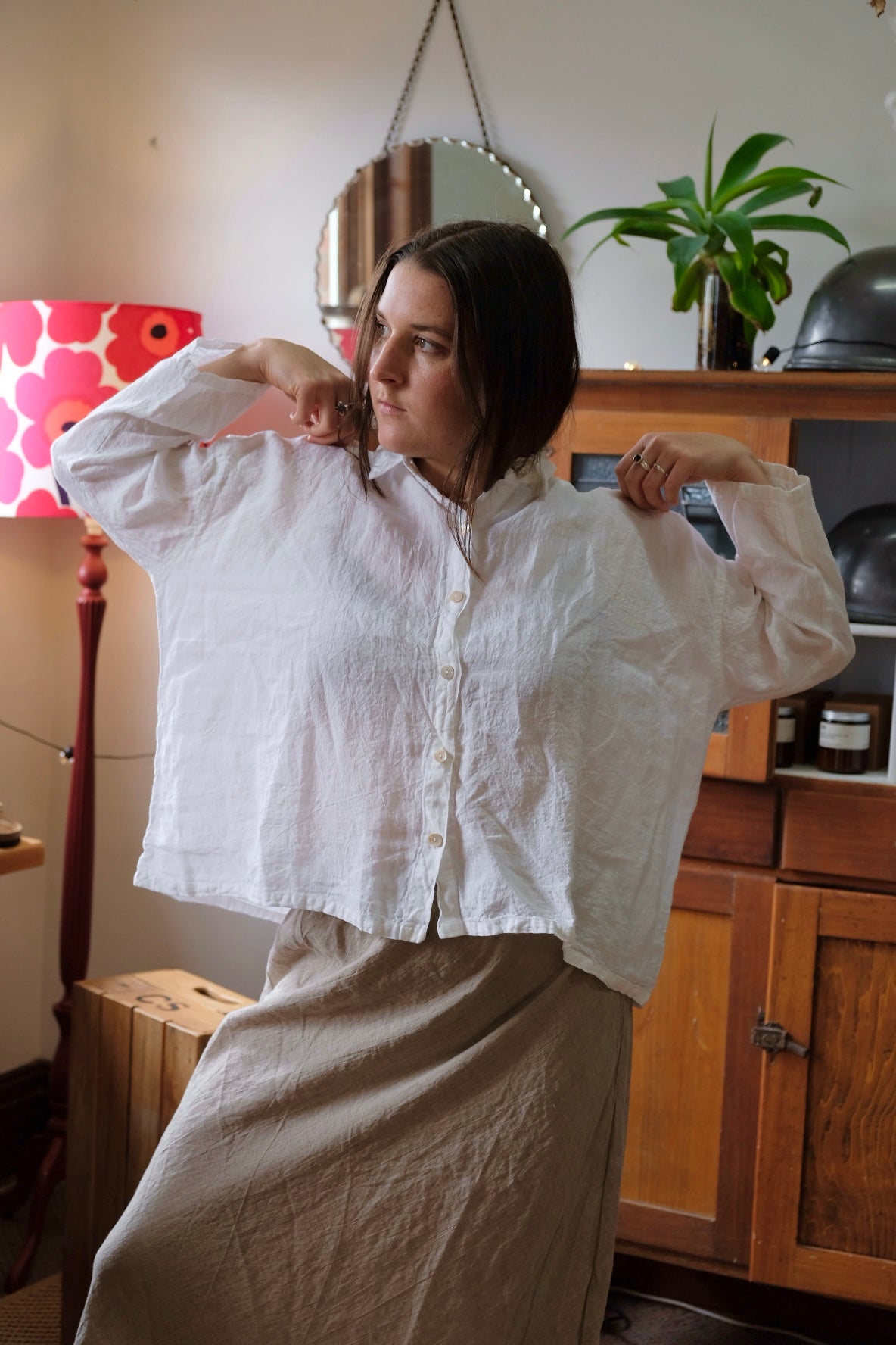 Libby Shirt Linen - White