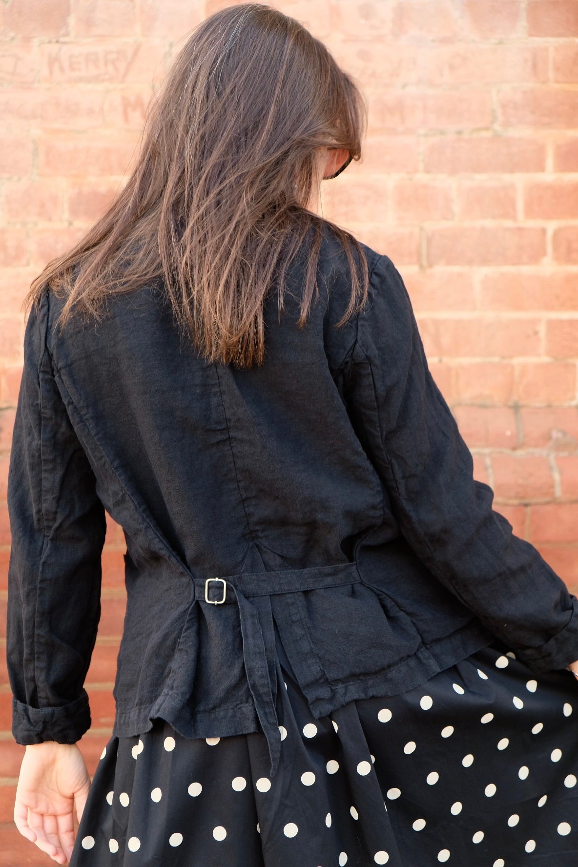 Lila Fitted Blazer - European Linen - Black