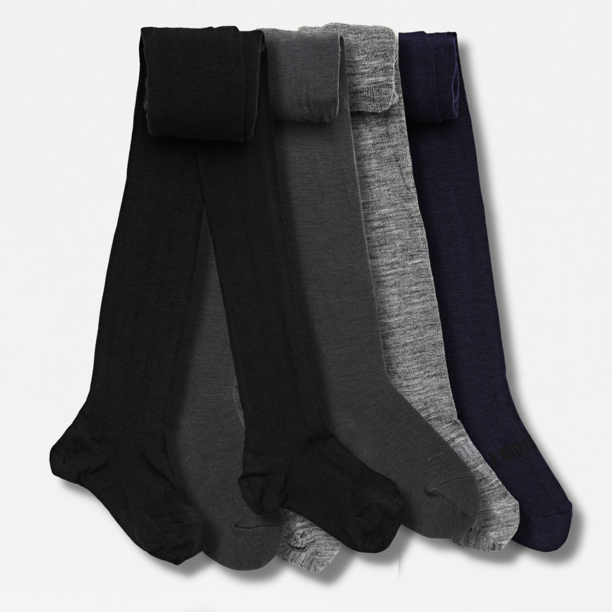 Merino Wool Flat Knit Essential Tights - Black