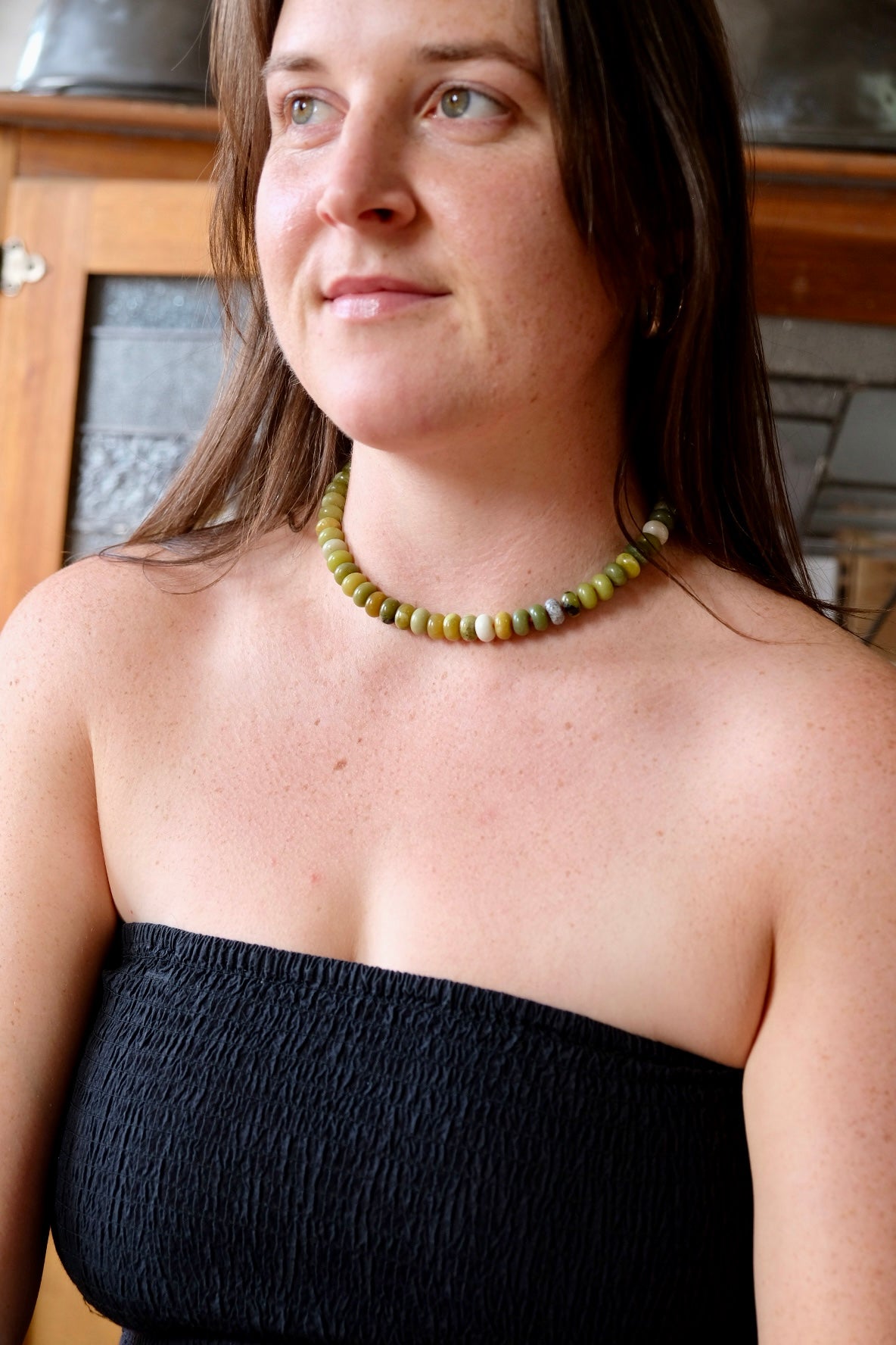 Chunky strand - nephrite jade