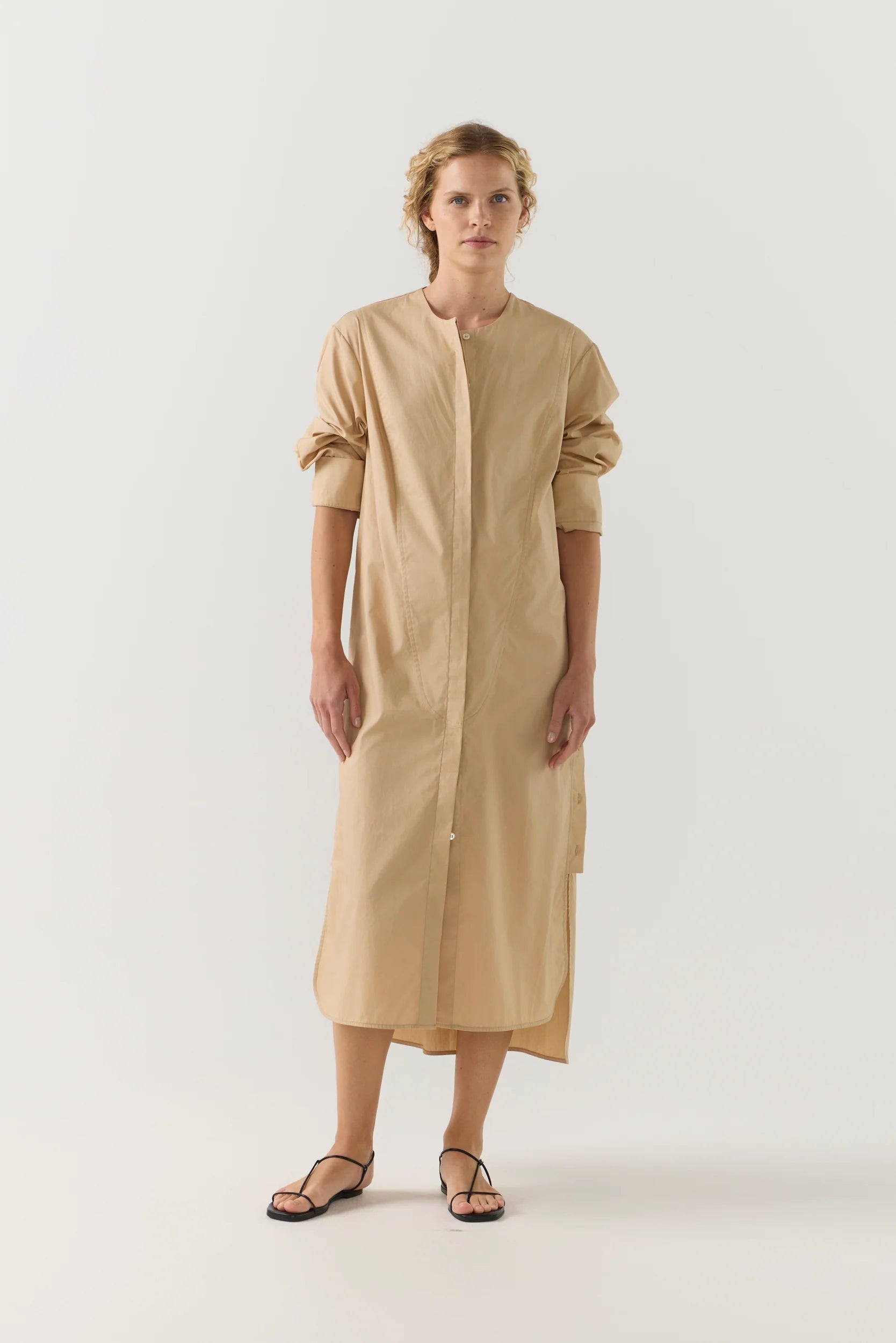 Celine Dress | Sand Poplin