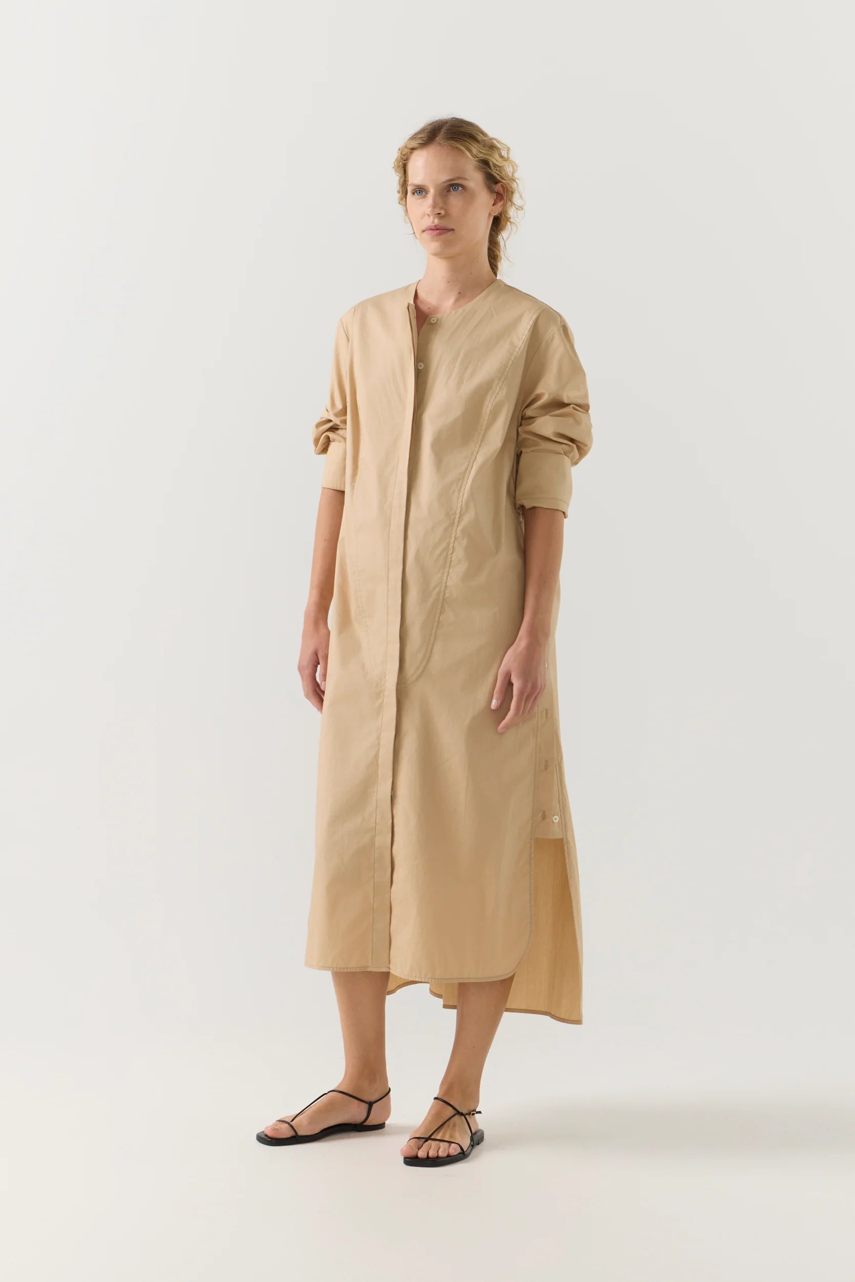 Celine Dress | Sand Poplin