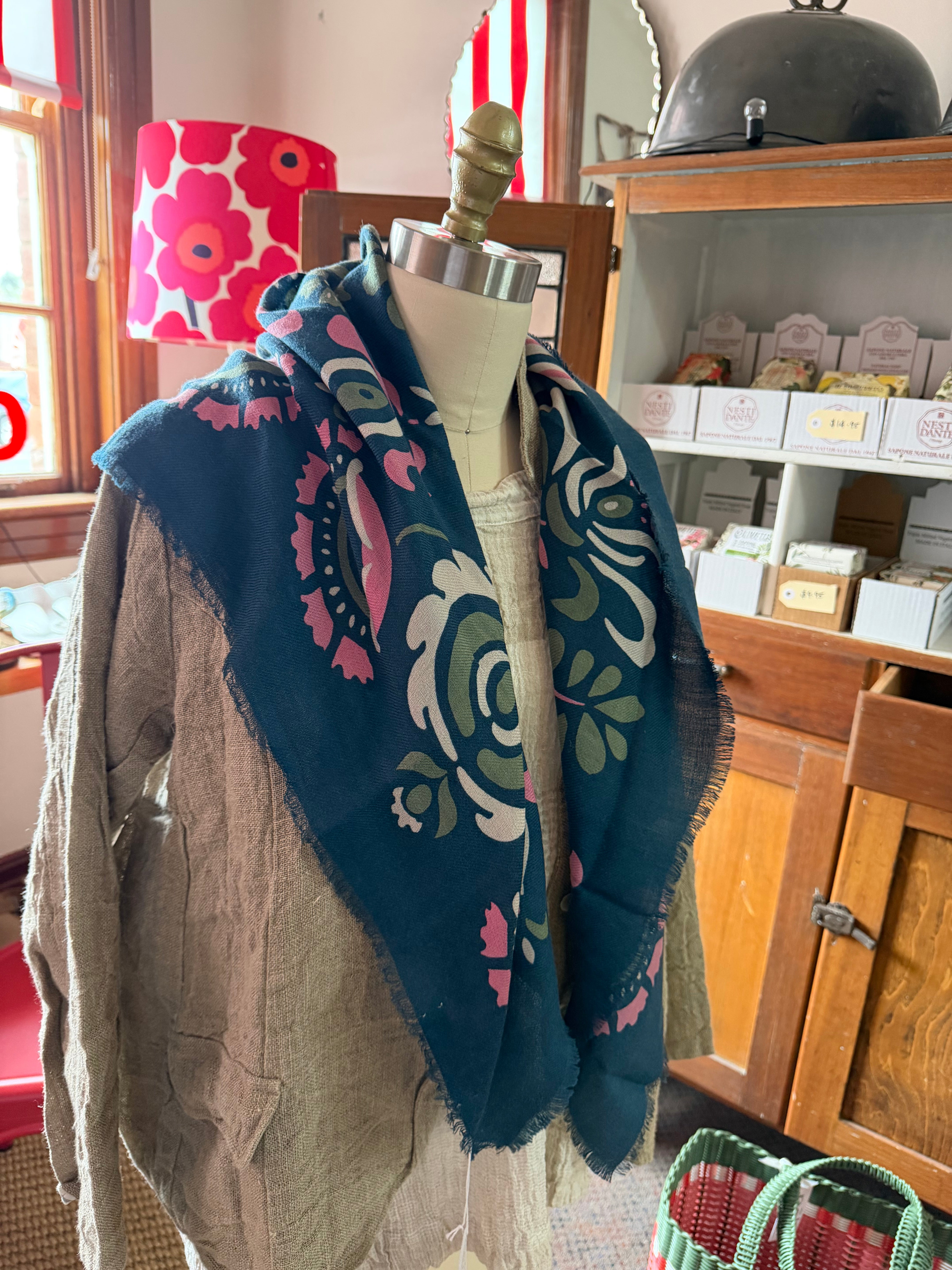 Tatiana Marine wool scarf