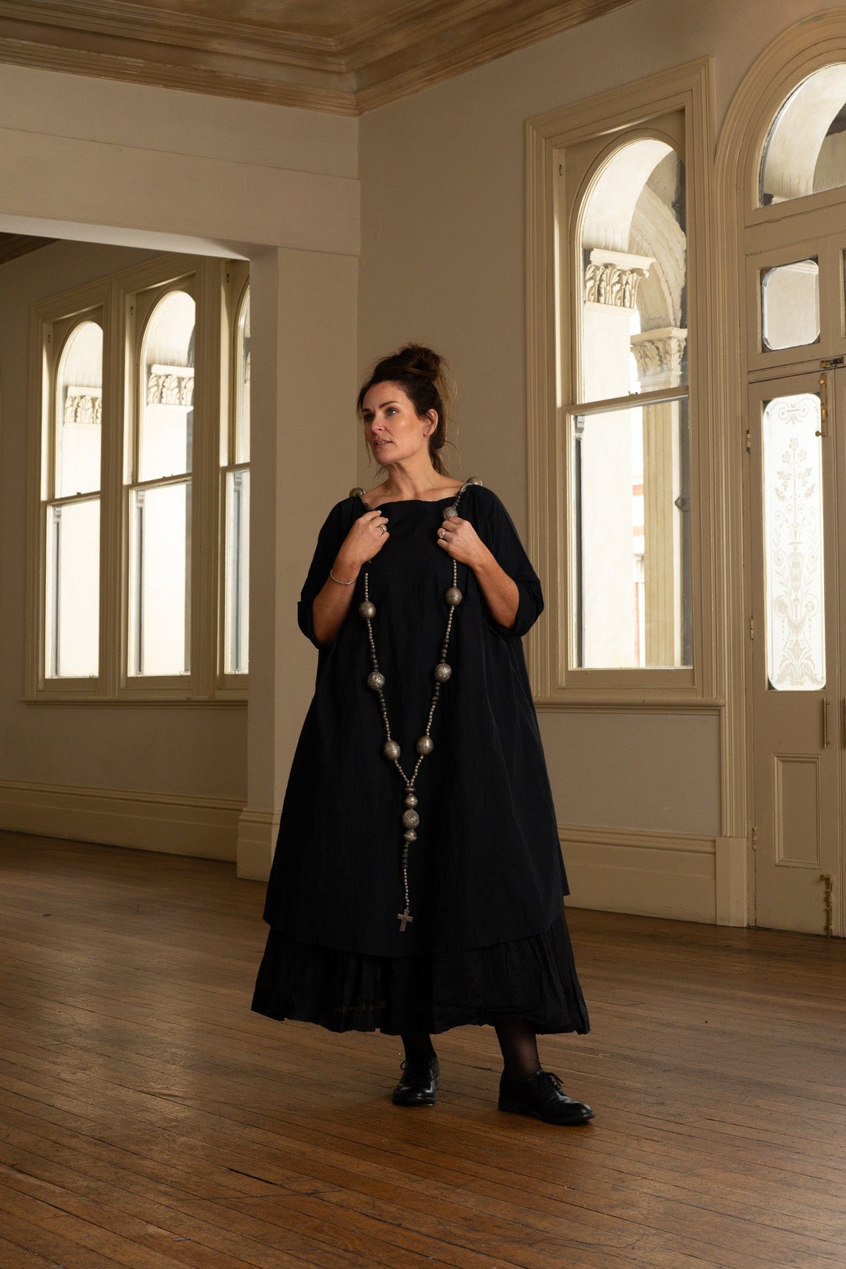 Manon Dress - Paper Cotton black