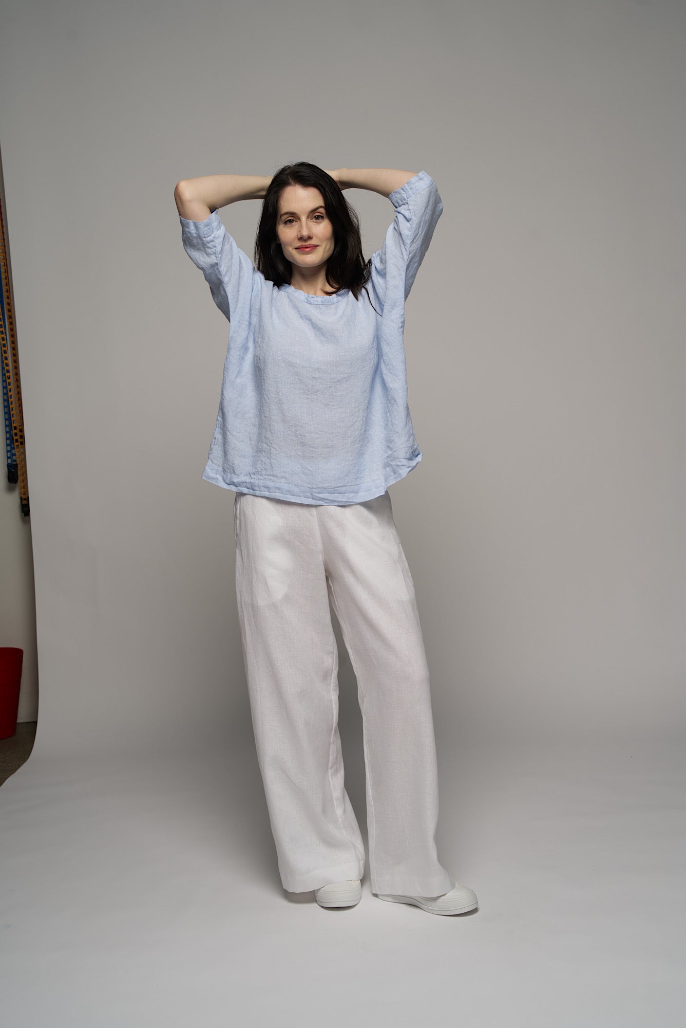 Matilda Gingham Top - Blue Micro check