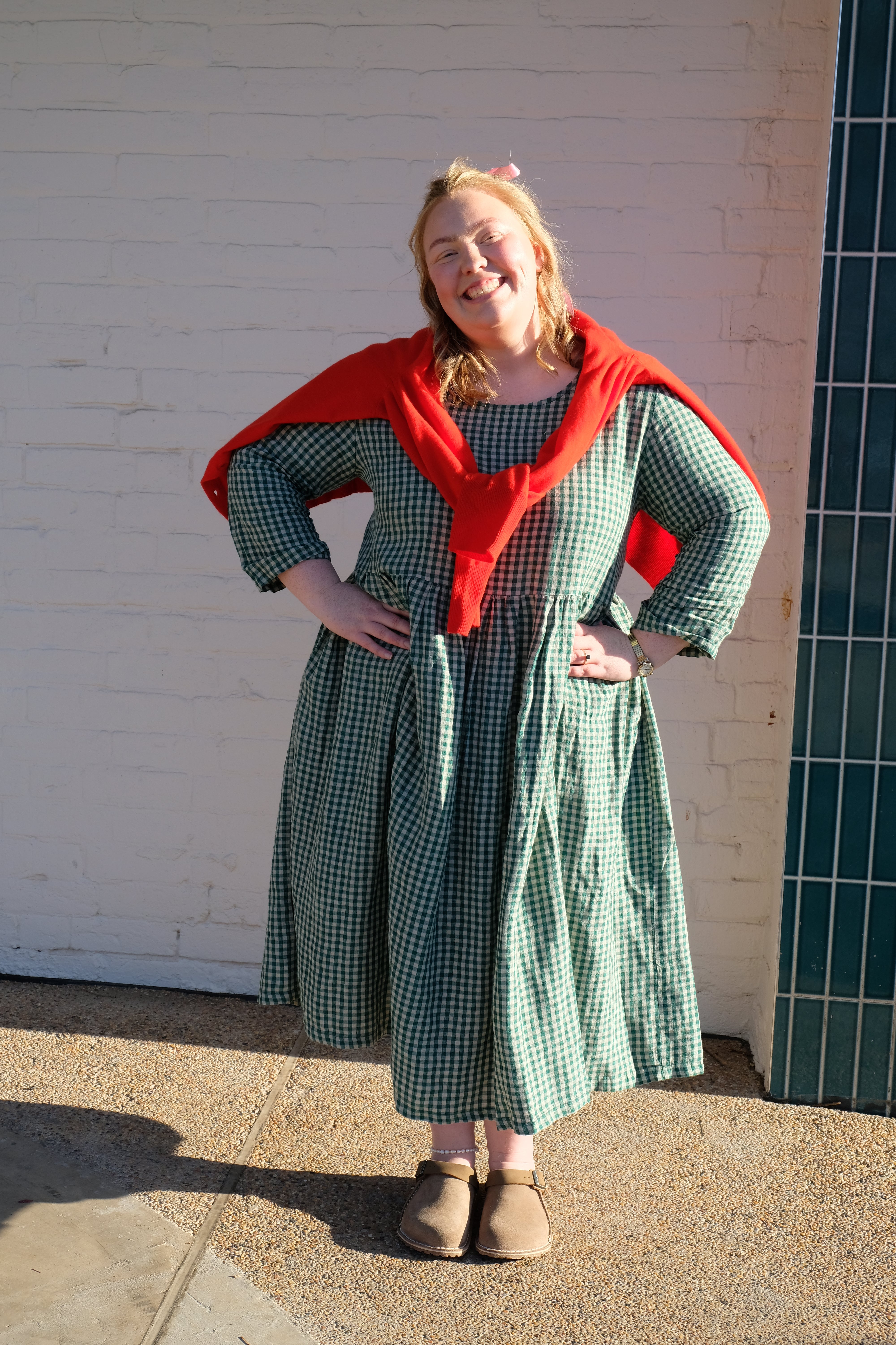 Journee linen dress - green gingham