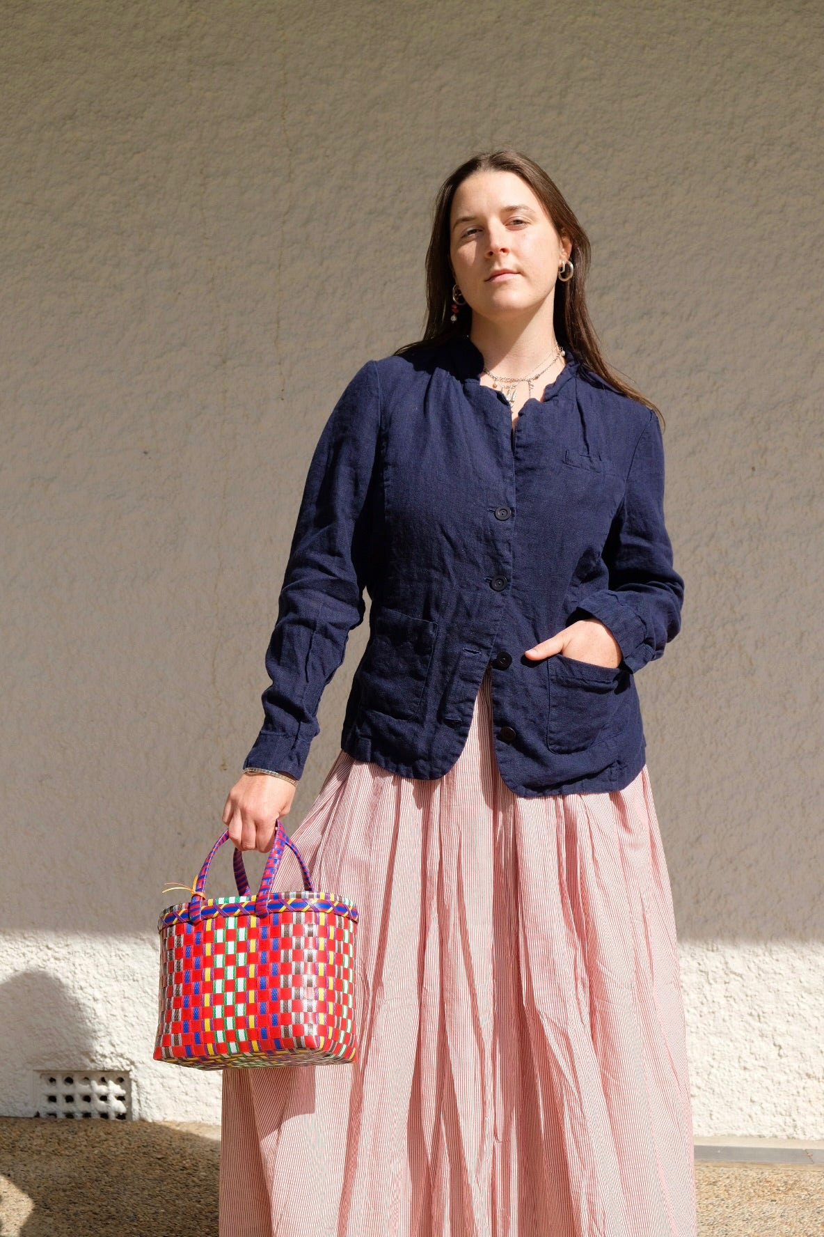 Lila Fitted Blazer - European Linen - Navy