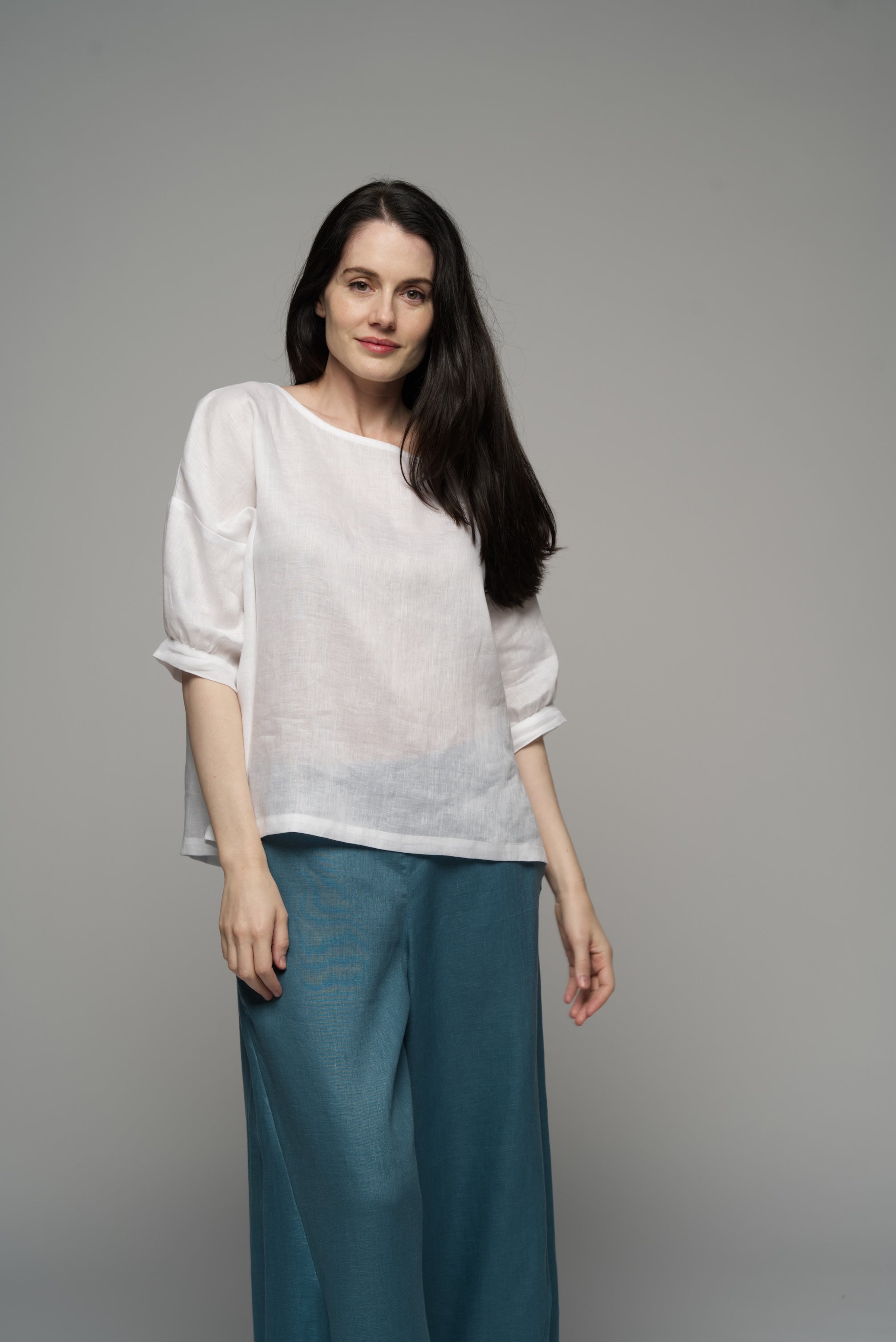 Jane top - white linen